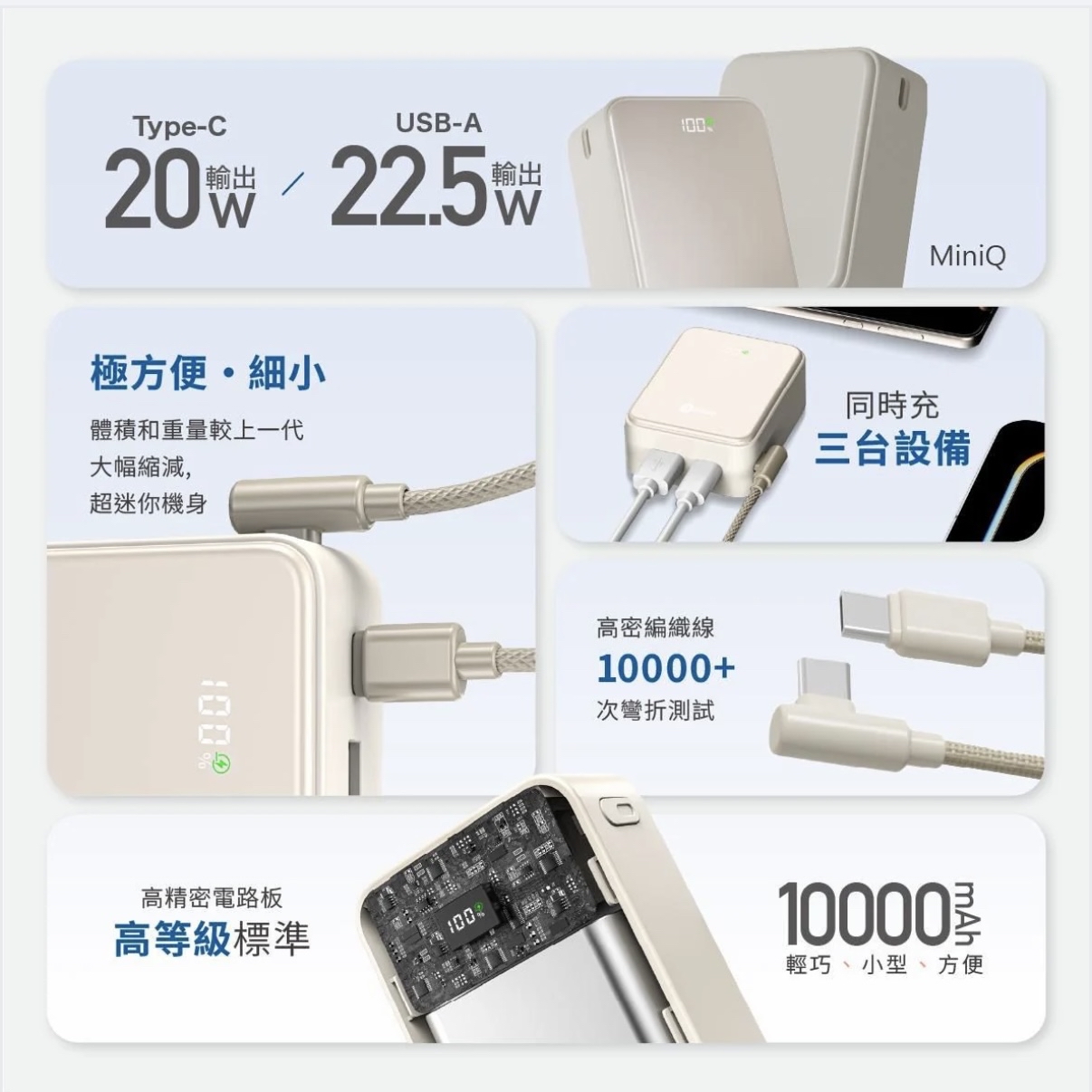 ARGO MiniQ 10000mAh 超迷你快充行動電源（香港行貨）