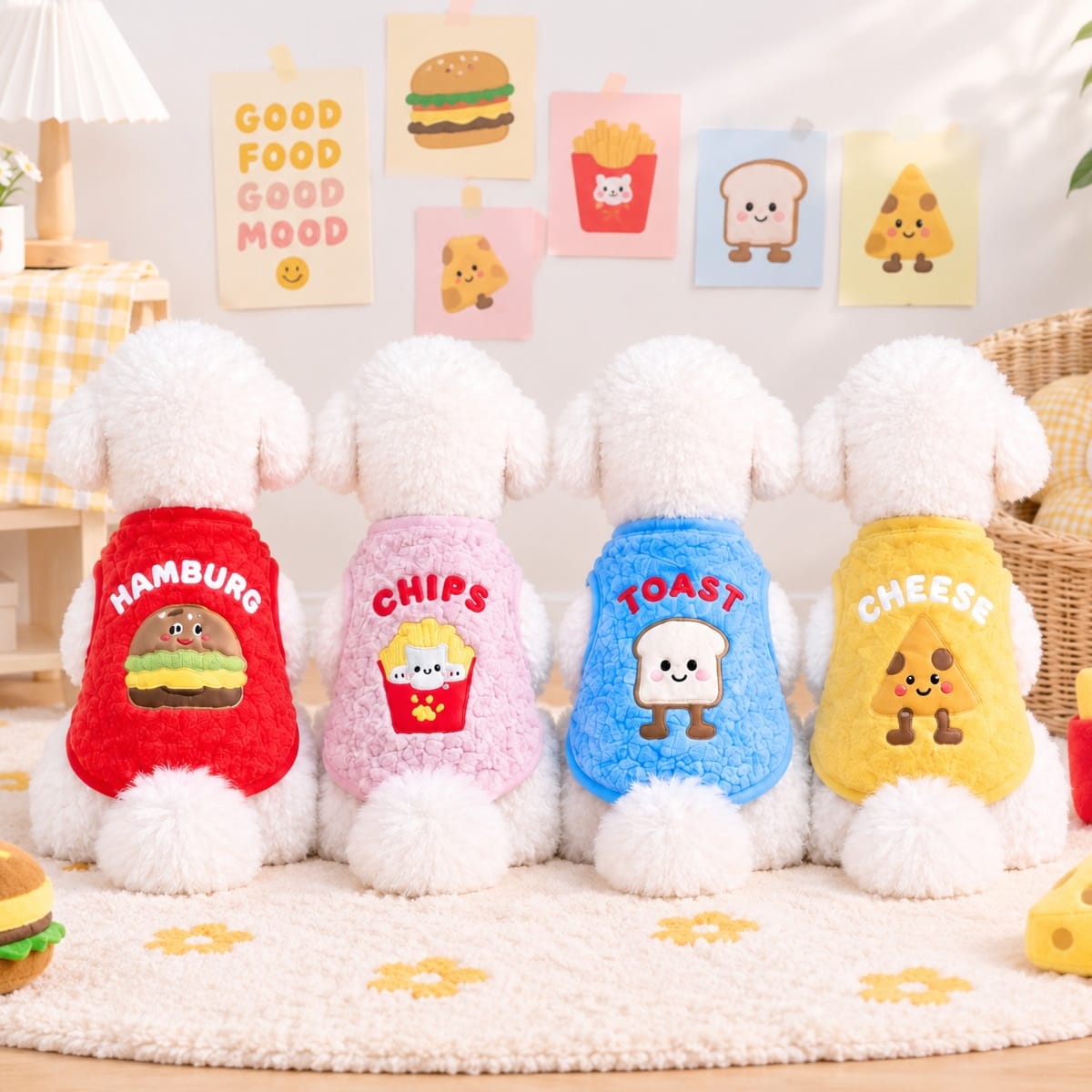 HONEY DOG🇰🇷 秋冬保暖羊羔絨快餐刺繡背心 (四款可愛造型)