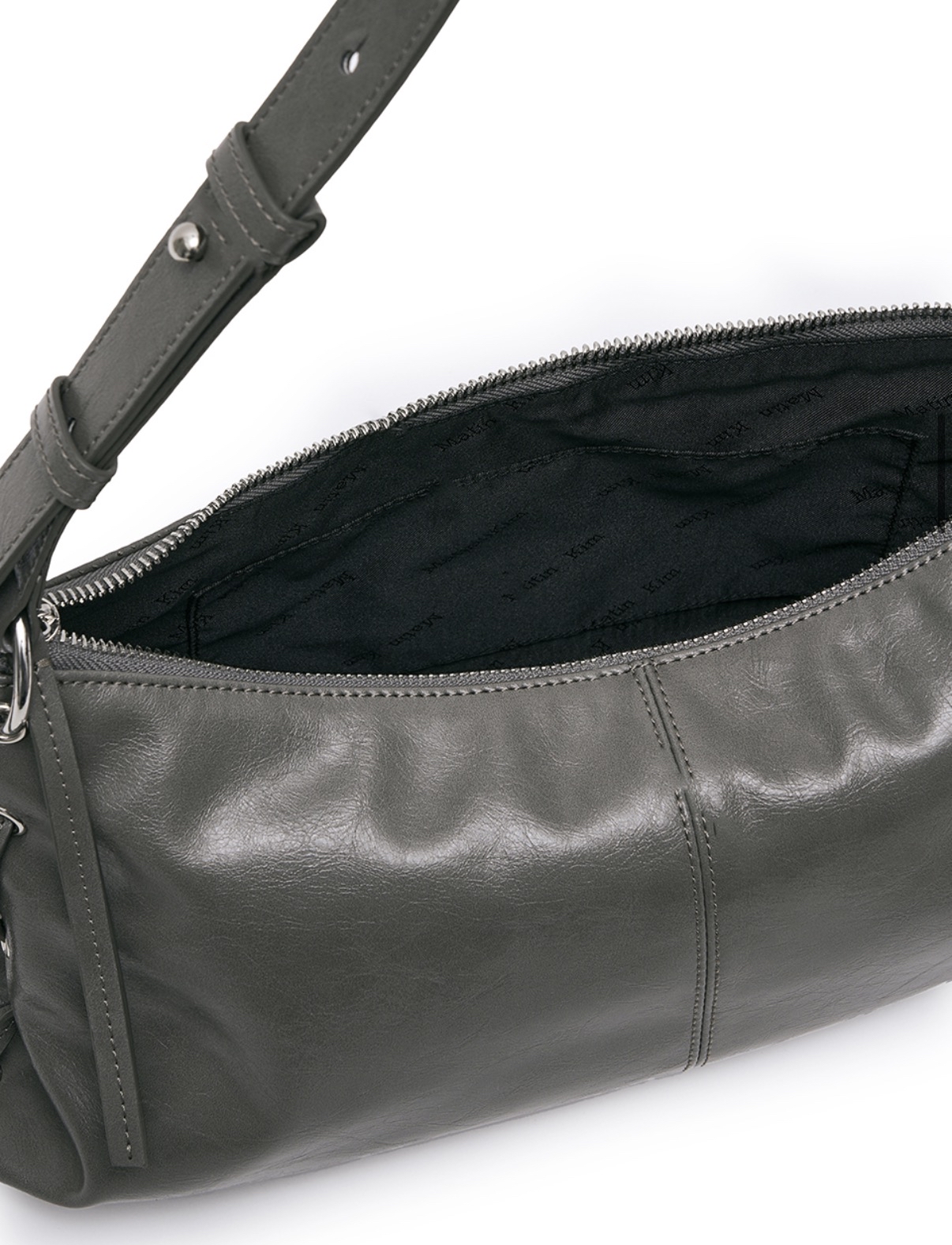 MATIN KIM特價場 EYELET SHIRRING SHOULDER BAG IN GREY