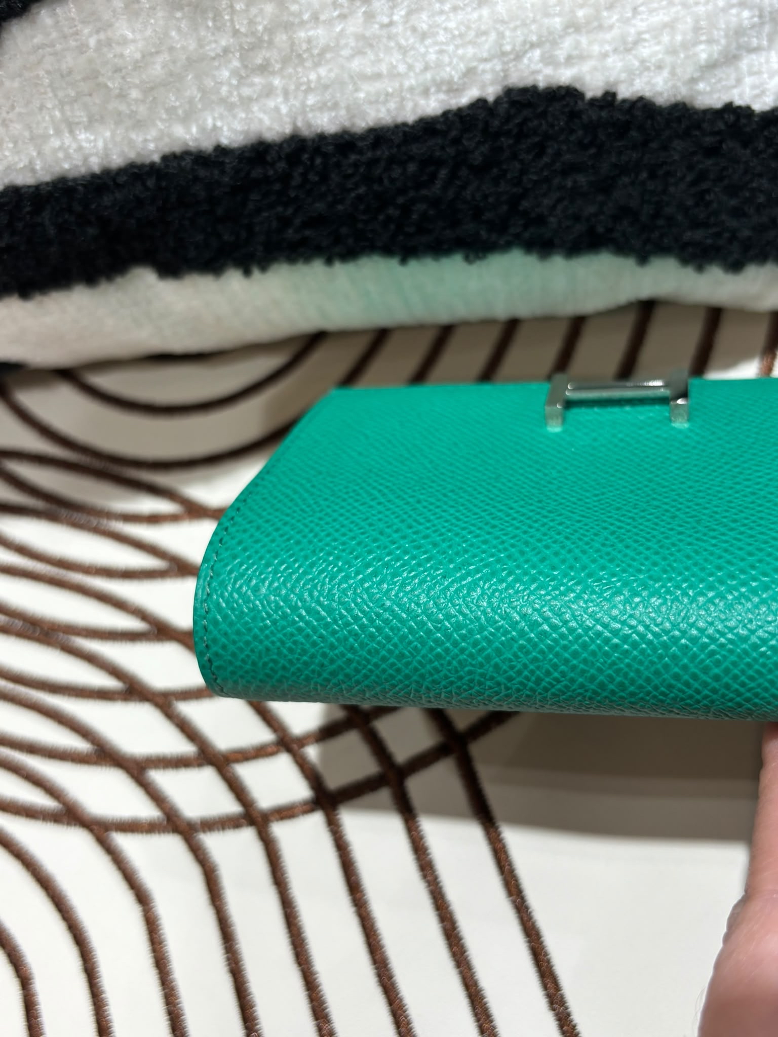 HERMES Bearn Compact Stamp Z Short Wallet Epsom Calfskin 牛皮帝王綠色 100%Authentic,98% new ✅box 