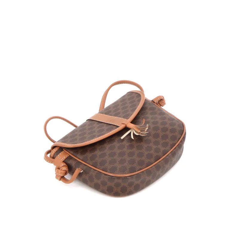 Celine Brown Macadam Shoulder Bag