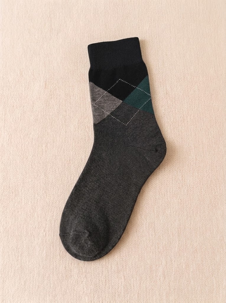 Korean Heritage Argyle Men's Mid Crew socks