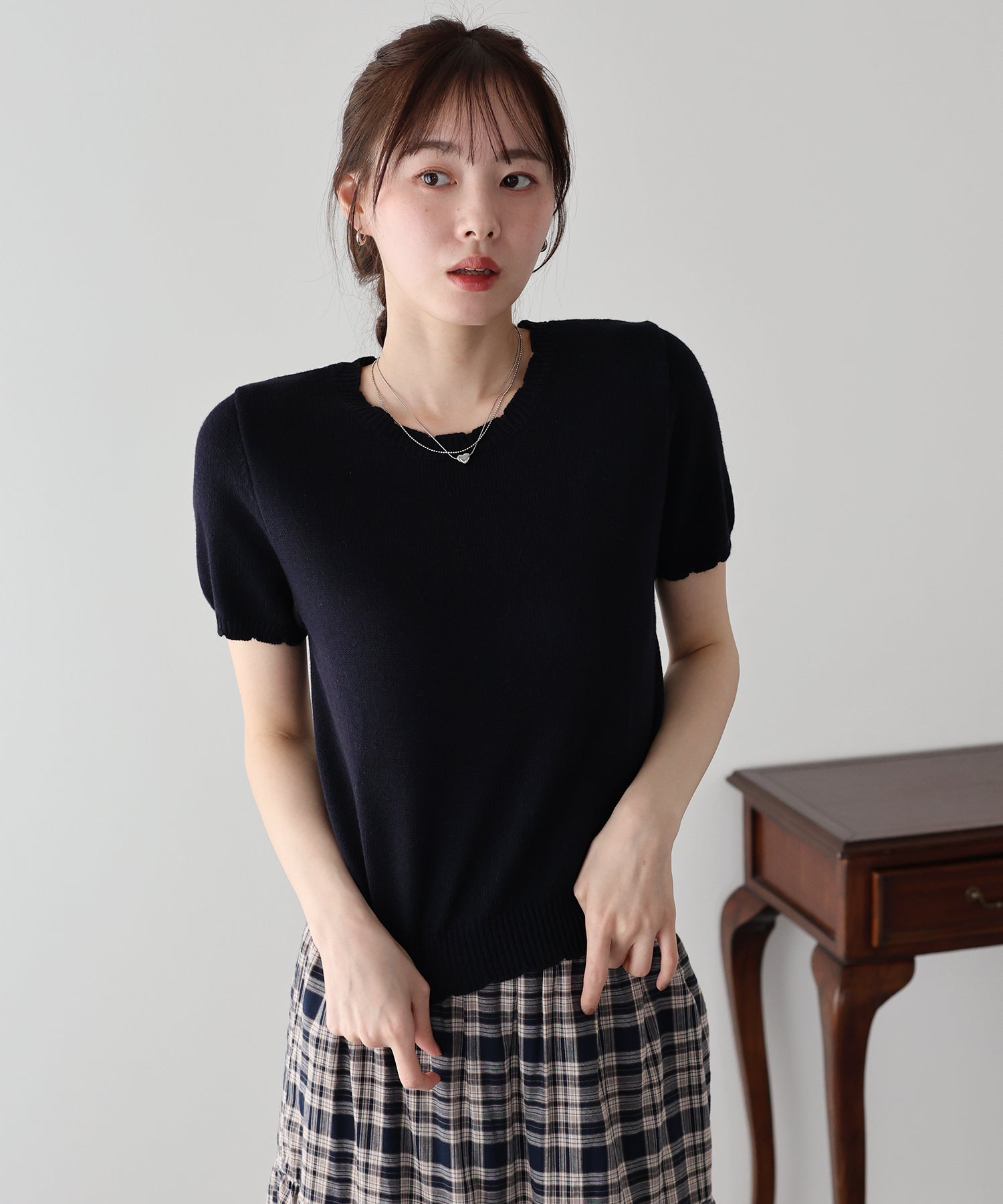 <JP> 扇形小曲邊薄針織 Top* 3色入 <預購>