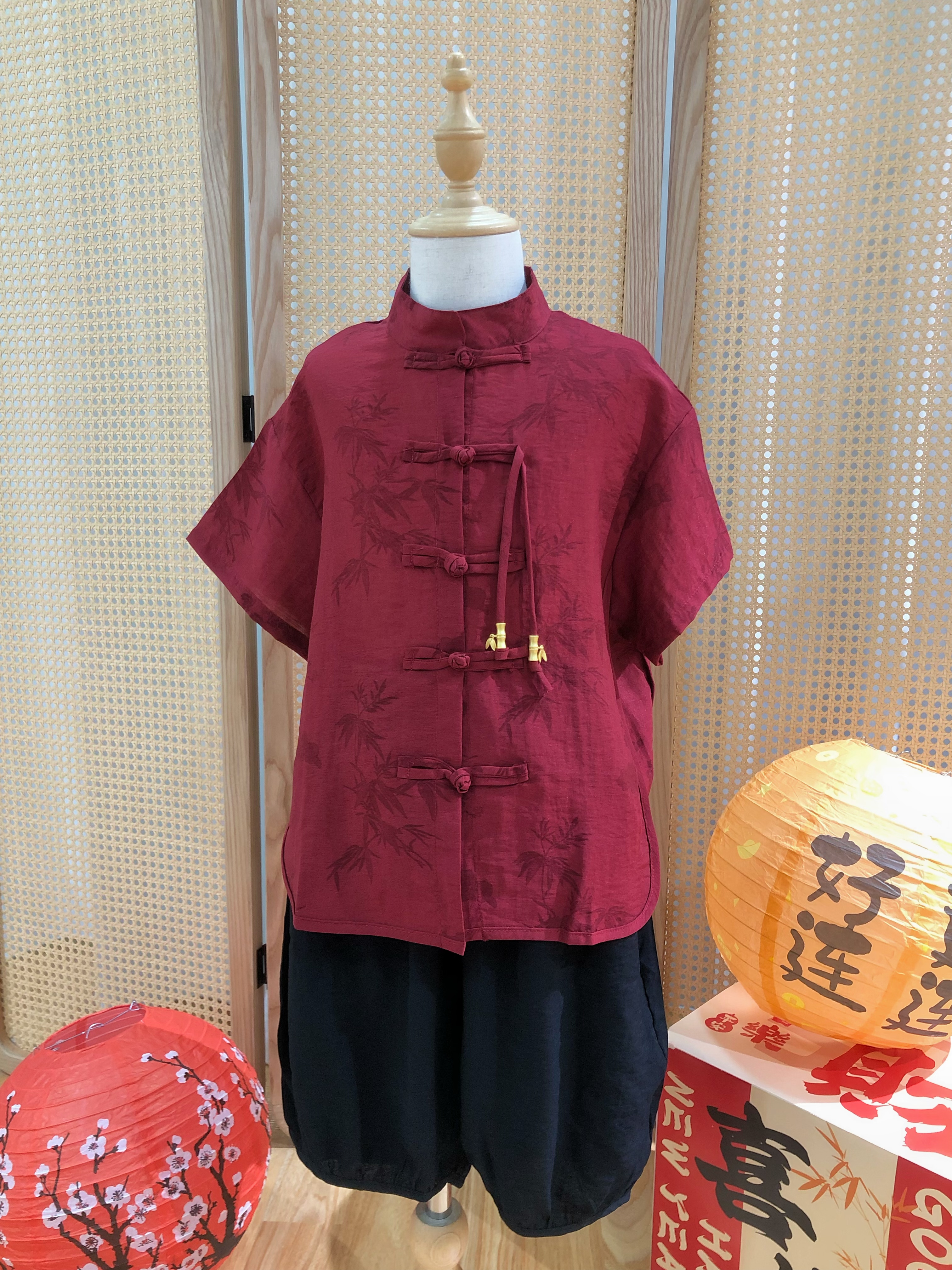 红色男童唐装套装