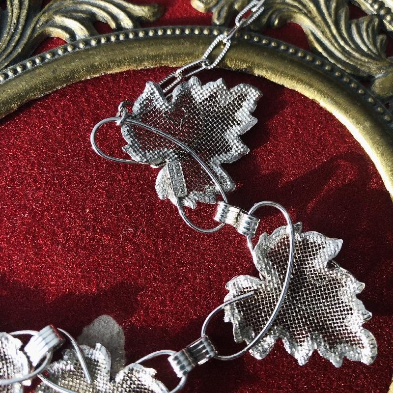 Vintage C.a. 1960s Canadian Bond Boyd Grapevine Sterling Silver Necklace(MT251)