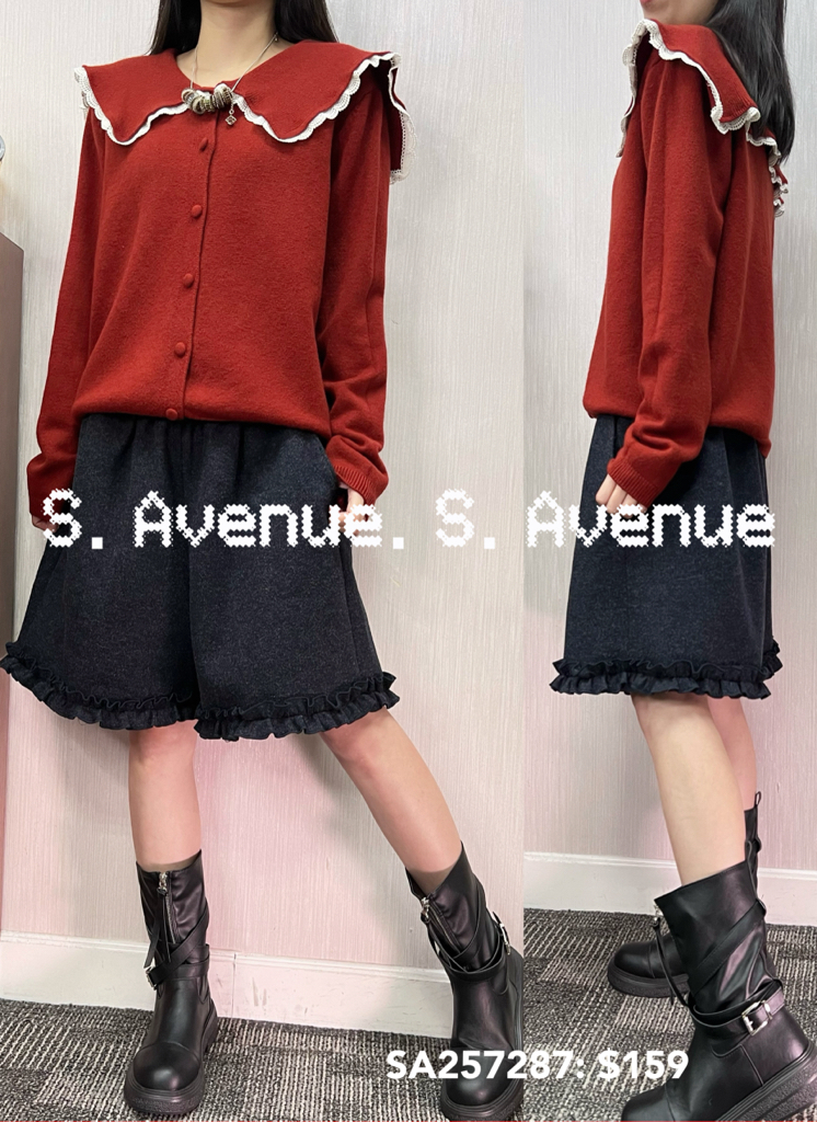 SA257287: 長袖水手領lace邊有鈕外套