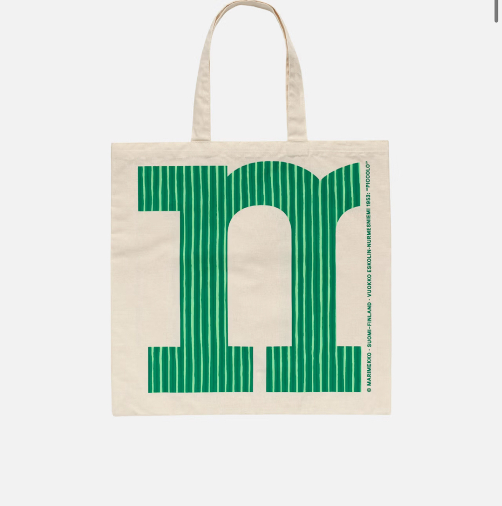 Marimekko Logo 手提袋 70 週年紀念環保棉花購物袋H 字樣 福利優惠價