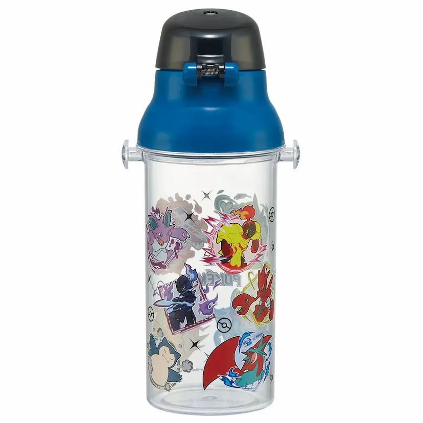 現貨🌸日本直送 |Skater Pokemon 比卡超/寵物小精靈兒童透明塑膠直飲便攜式背帶水樽/水壺 [480ml]