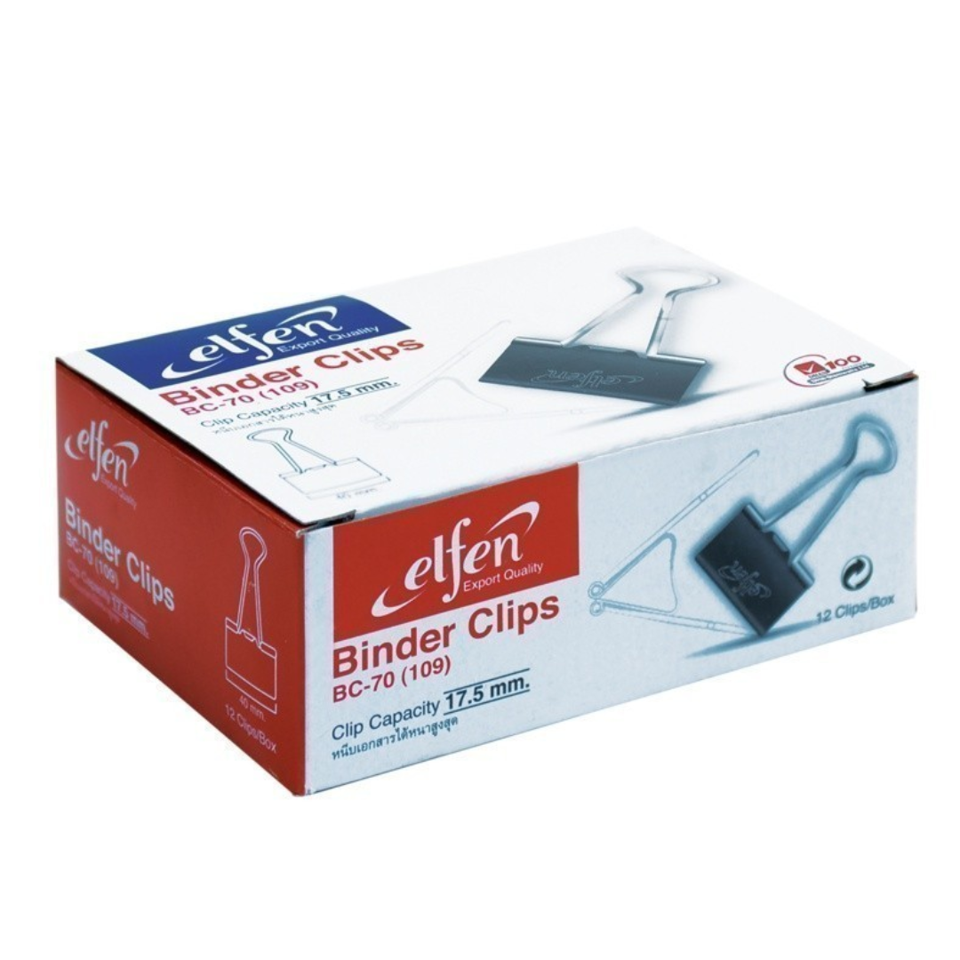 elfen Binder Clip - Box of 12 Pcs