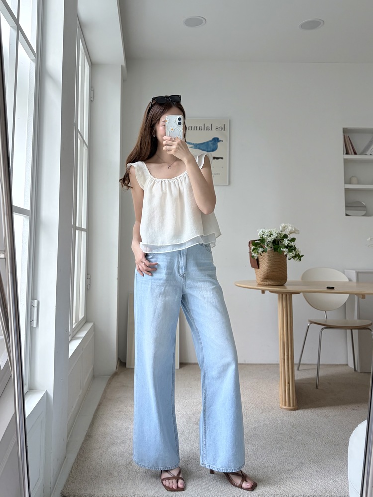 Luna Flutter Top (Ivory)