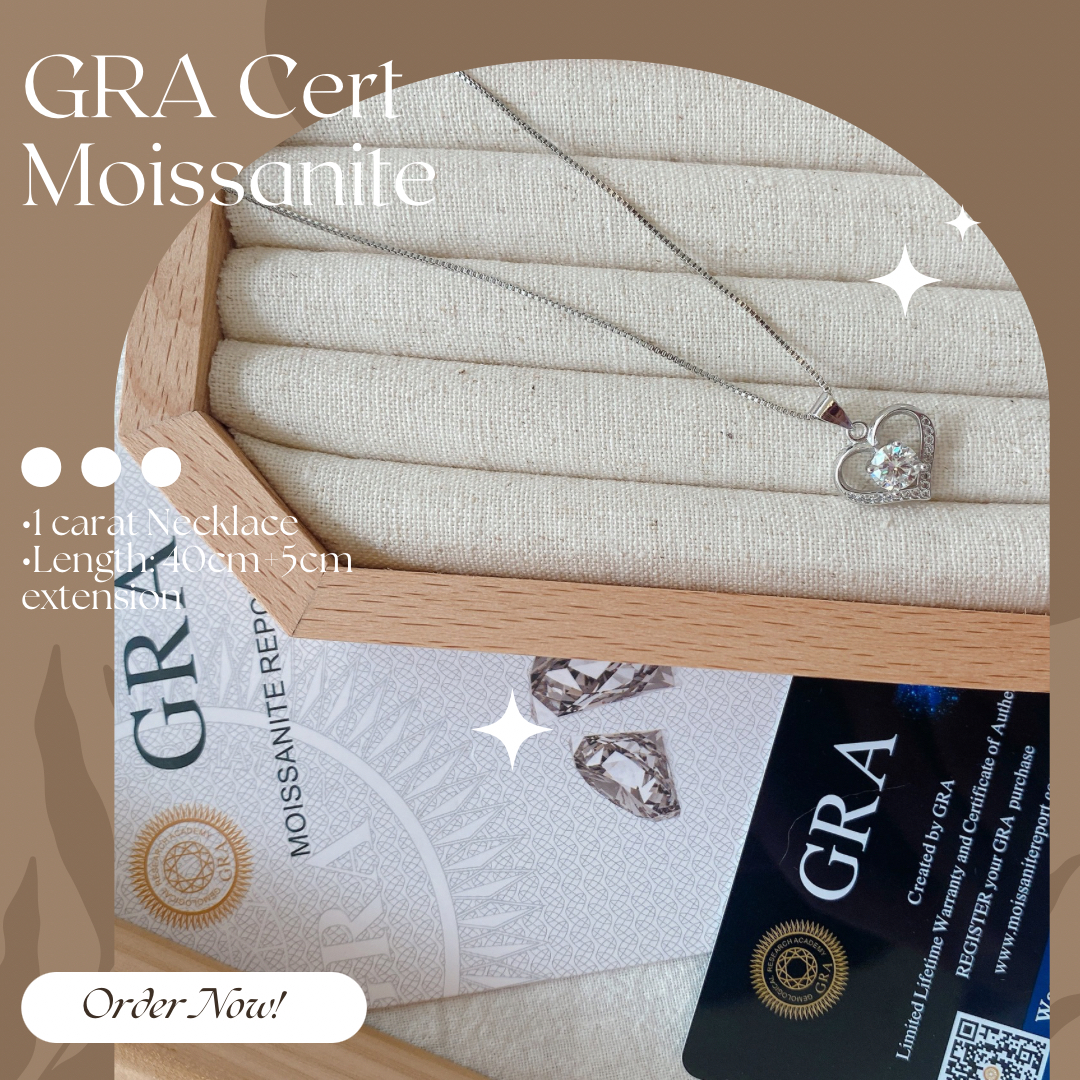 Moissanite Heart Pendant Necklace in Silver 925 - Jewelry Shop Now