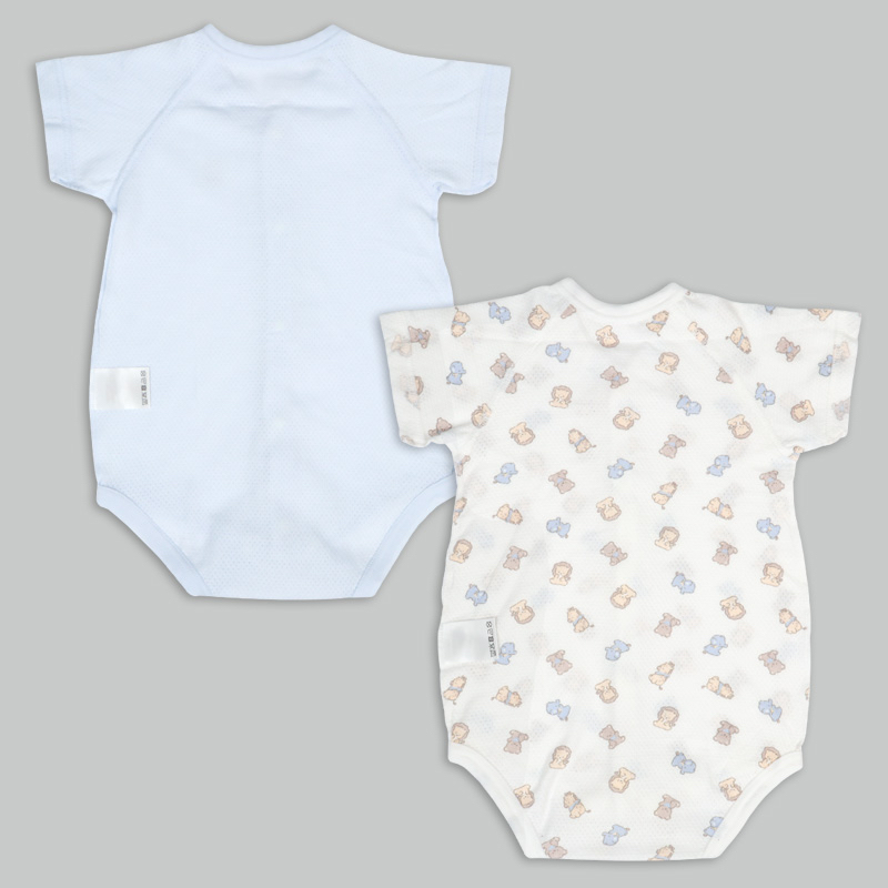 🇯🇵預訂 日本直送🇯🇵動物印花純棉網眼前開式短袖背心包屁衣兩件套