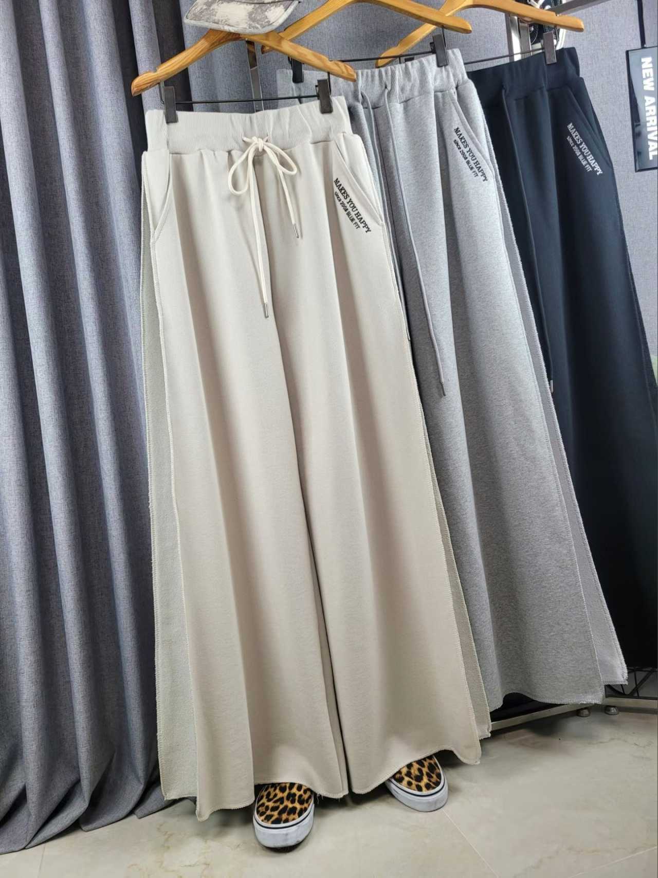 👟【顯瘦神褲】側邊拼接闊腳寬鬆長褲