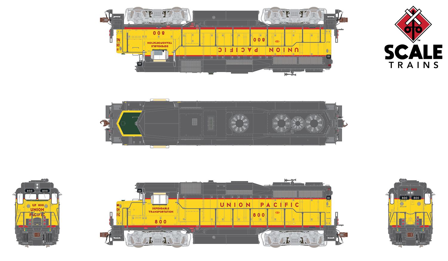 Scaletrains HO Scale EMD GP30, Union Pacific/Dependable Transportation
