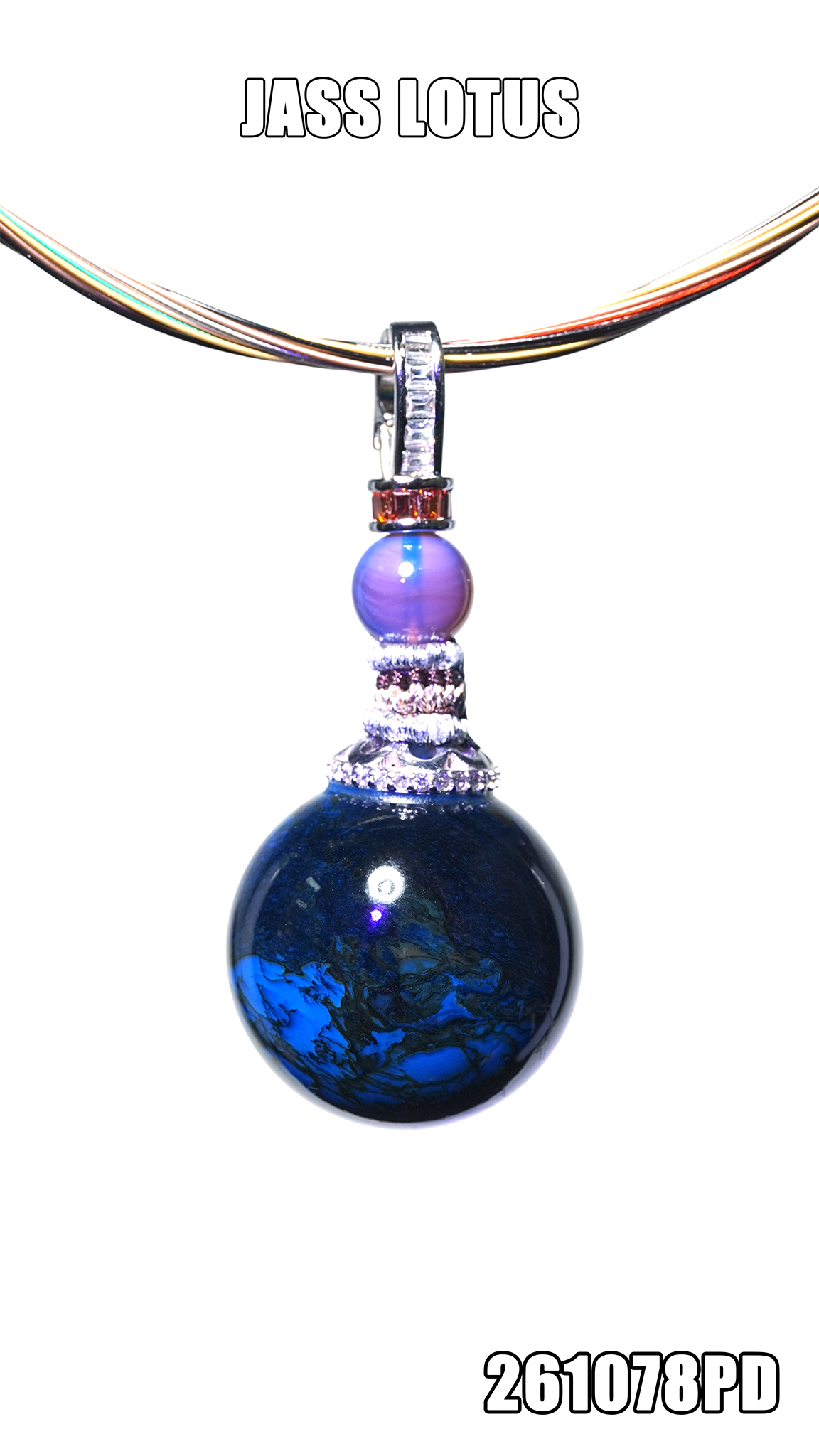 緬甸天然琥珀星際藍天翁珀吊墜