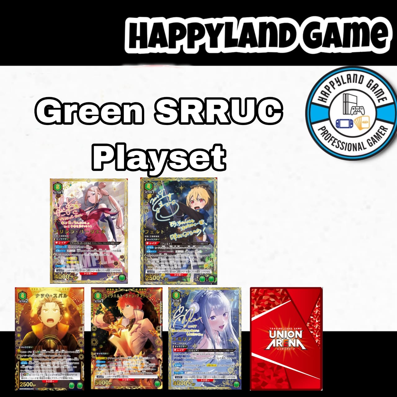 Union Arena TCG Rezero Vol 2 - Green SRRUC Playset (Pre-Order)
