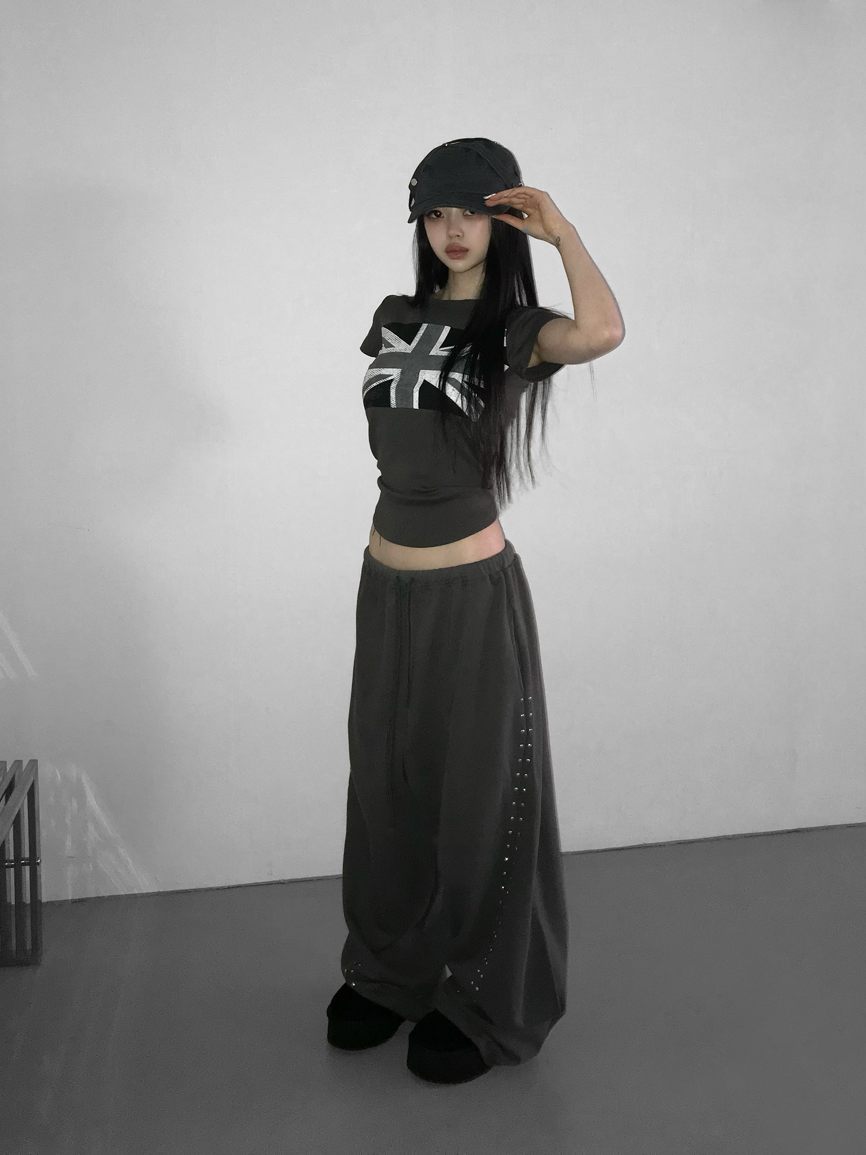 Studded Wide-Leg Sweatpants