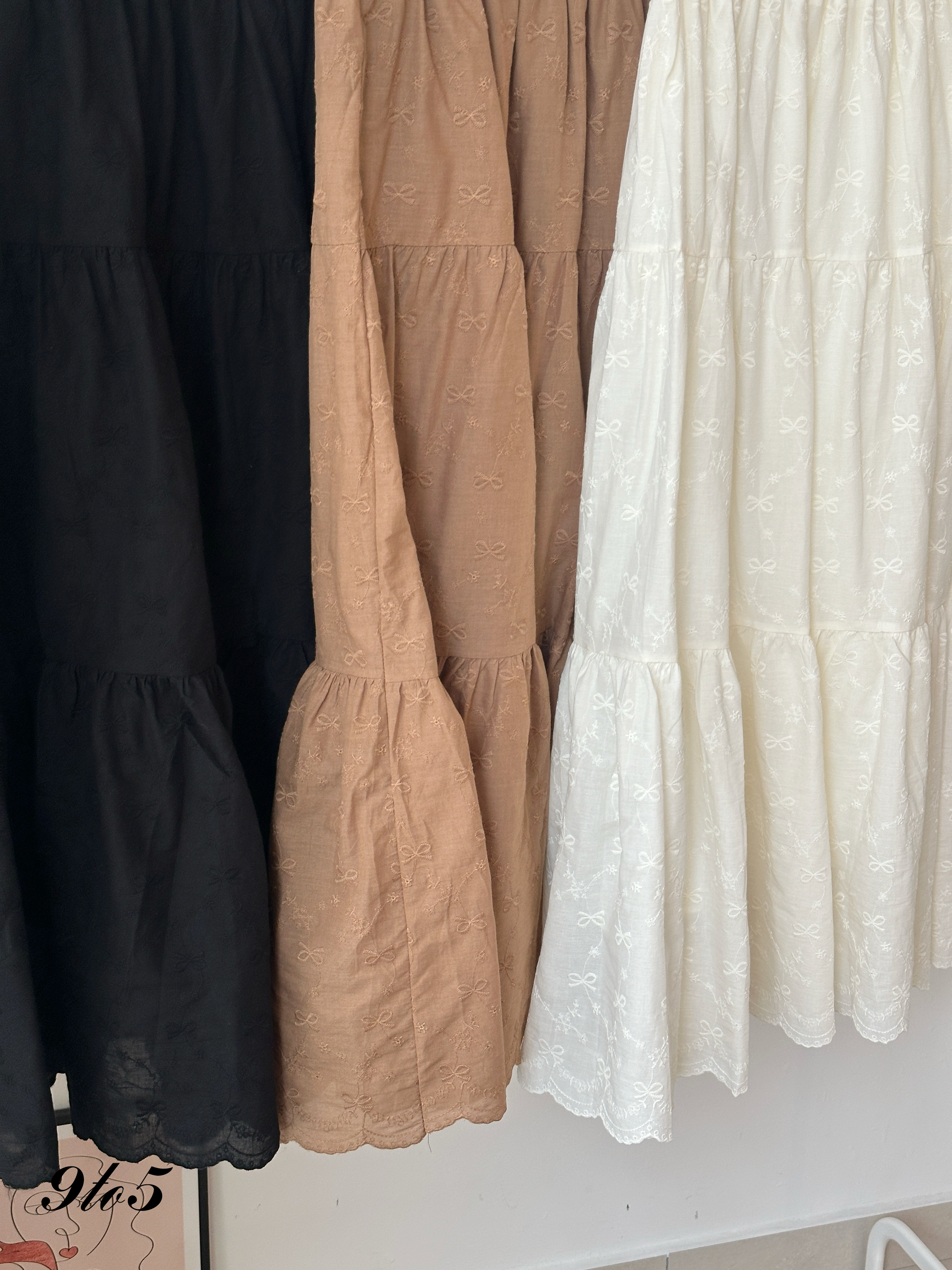S1867 Long Layered Skirt - 3 Colors 
