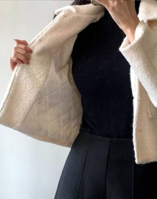 【韓感滿滿】羊羔絨翻領口袋外套