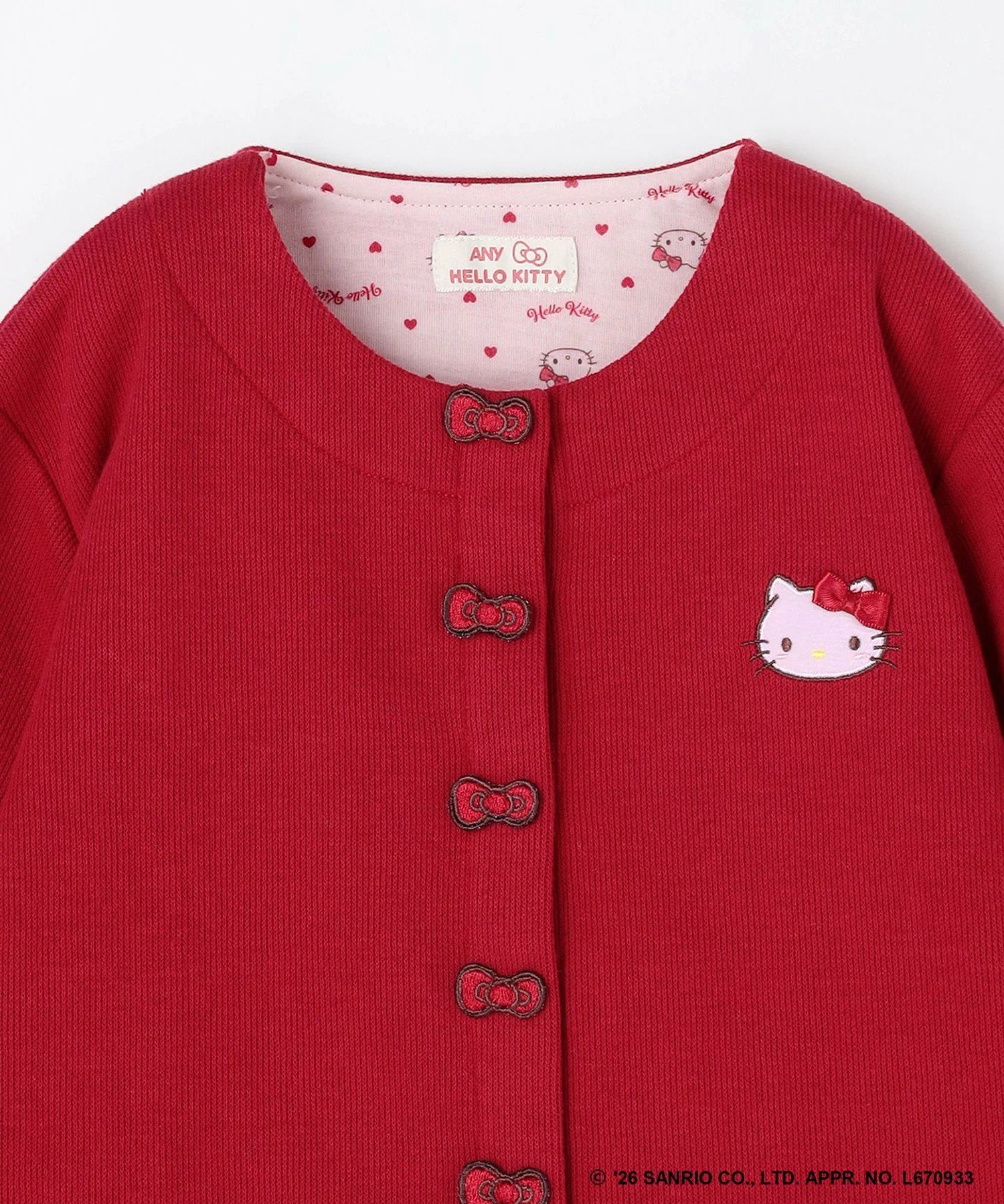 🆕【⭐訂購⭐】🌀 🇯🇵 日本直送 #HelloKitty x ANY KIDS 刺繡 蝴蝶結啪鈕 開胸外套［3款選］🌀 [ELJA-0068][261107]