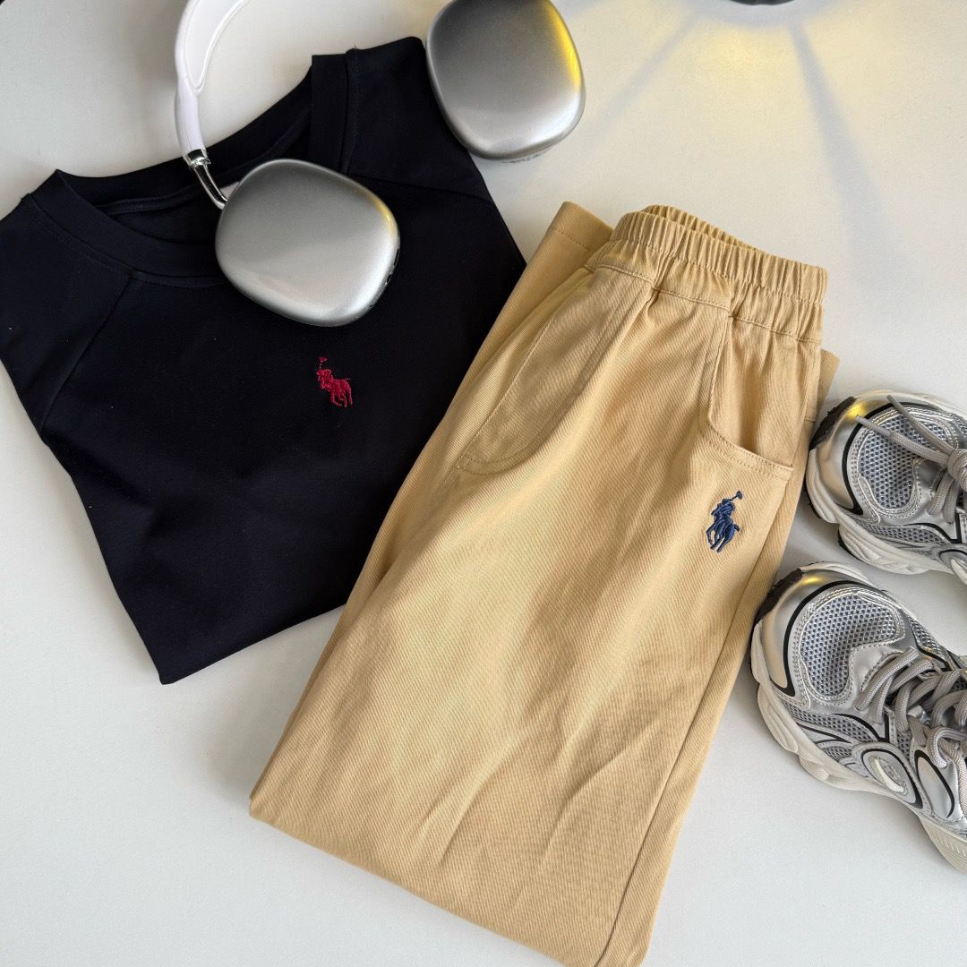 (M) 小馬刺繡梭織休閒褲2色選擇/$78條。2條起$68條。