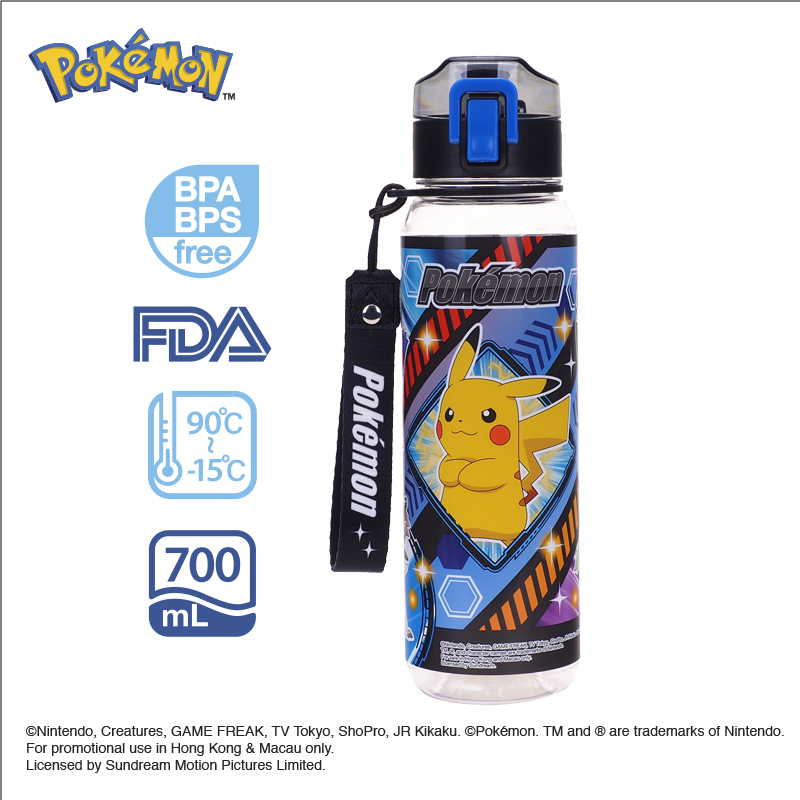 Pokémon 700ml BPA & BPS Free Water Bottle with Strap 膠水樽連手繩