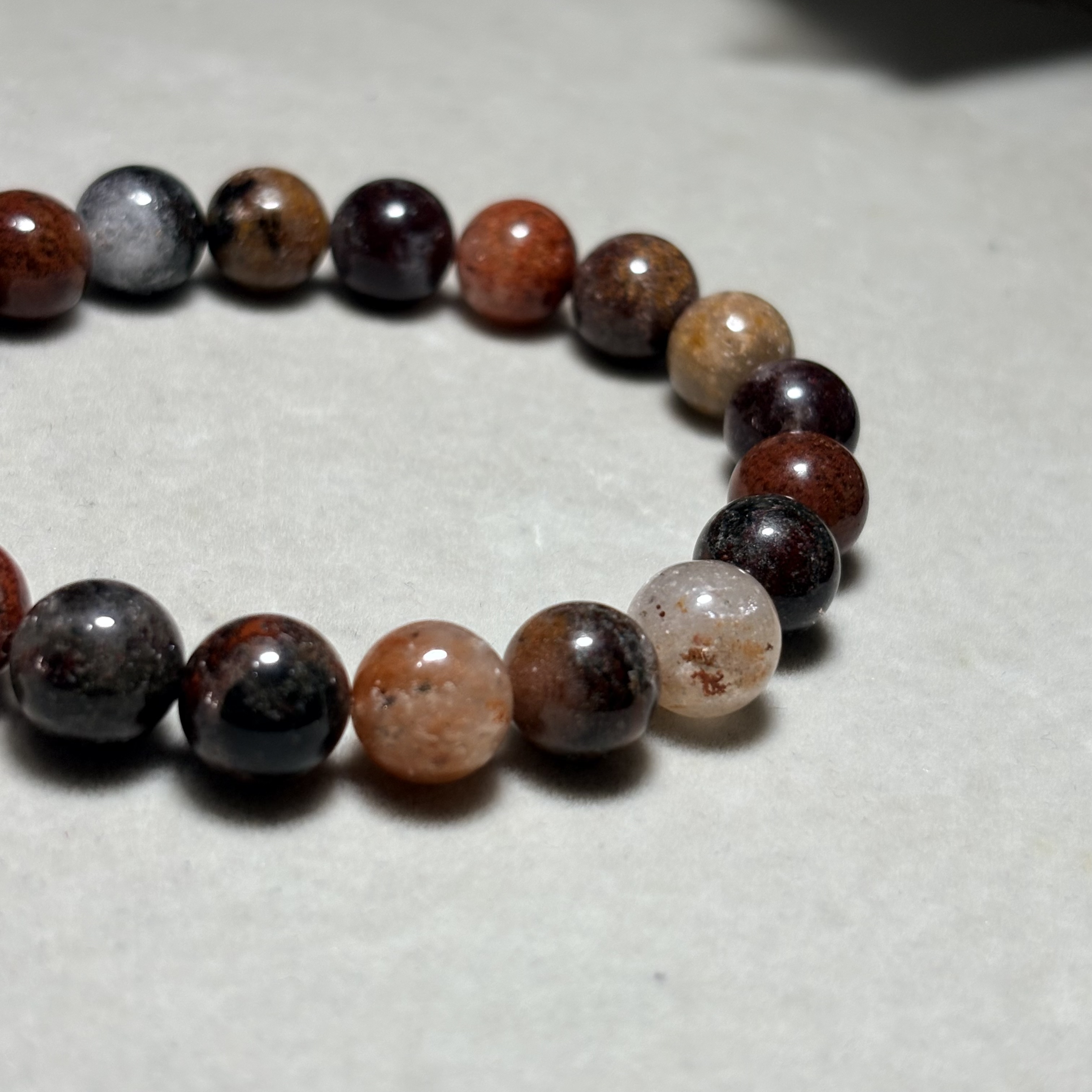 四季幽靈（彩幽靈）水晶手串 No.4580 Flower Phantom Quartz 丨10mm珠17cm手圍