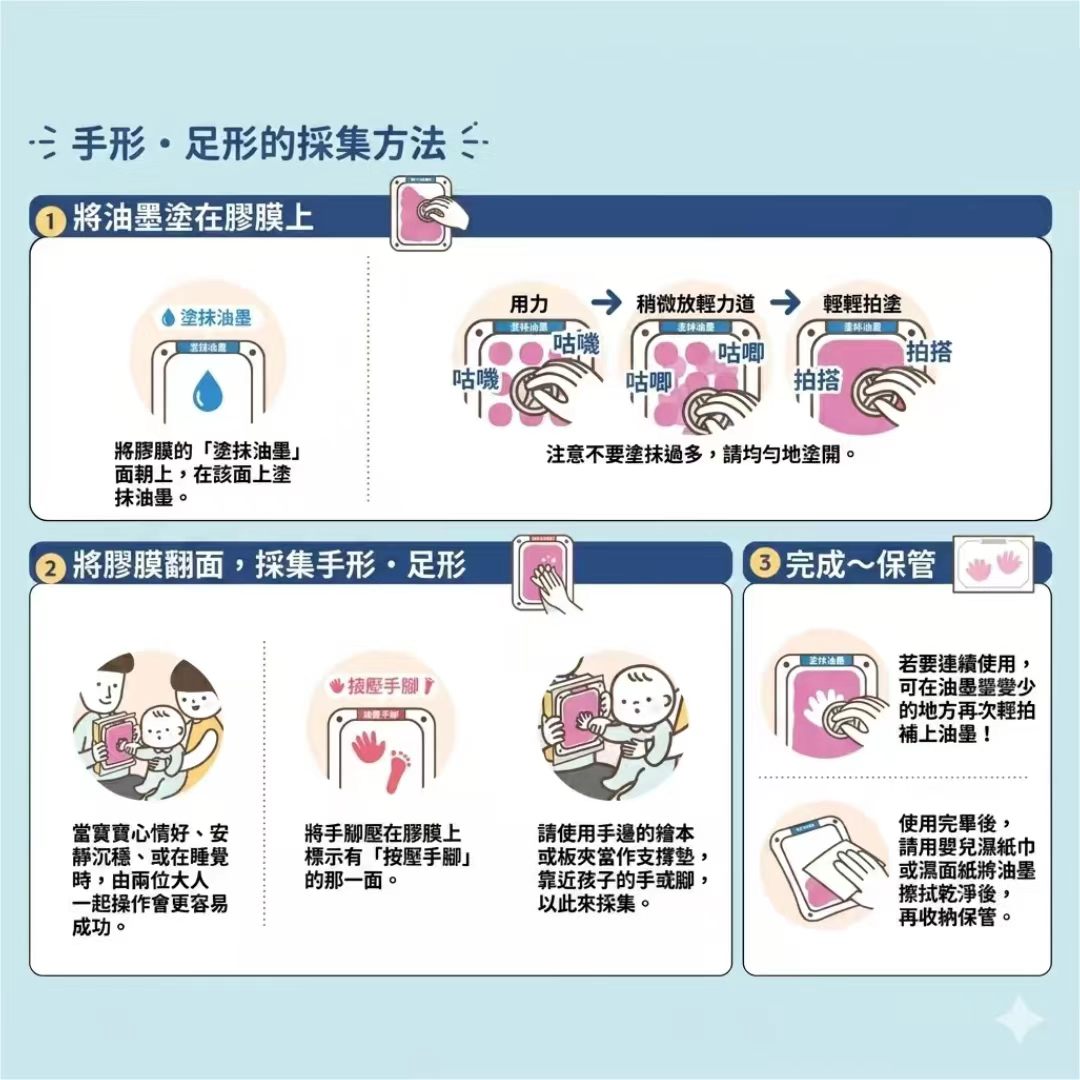 日本製 Shachihata 嬰兒不沾墨手腳印套裝