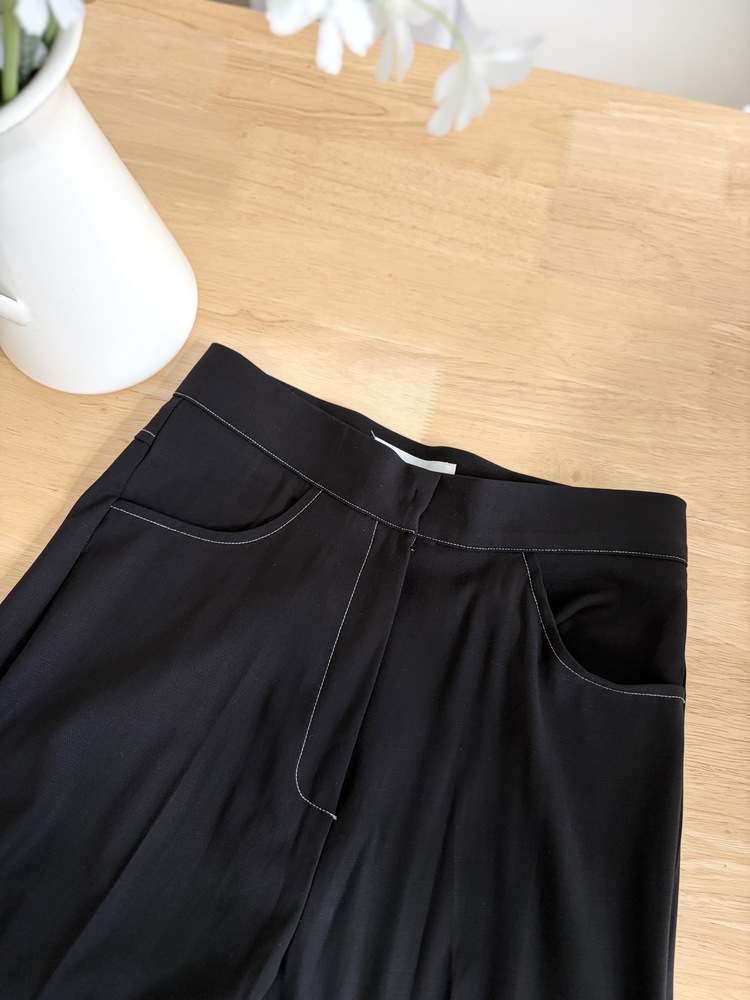 Topstitched Cooling Slacks (Black)