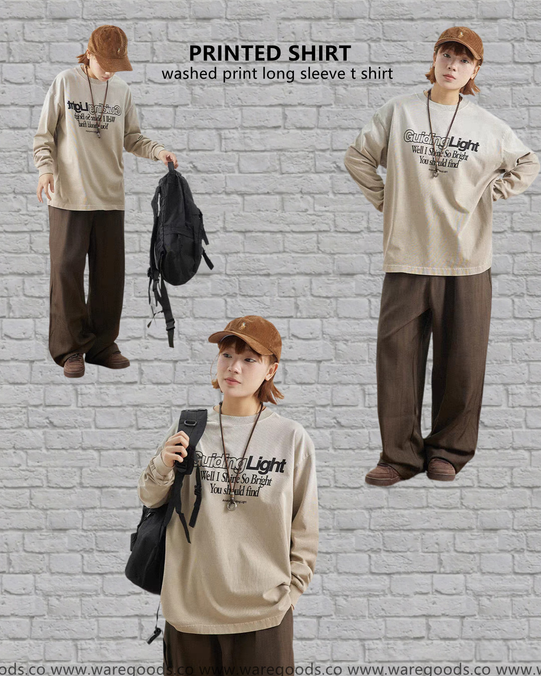 W1186重磅洗水漸變長袖T恤