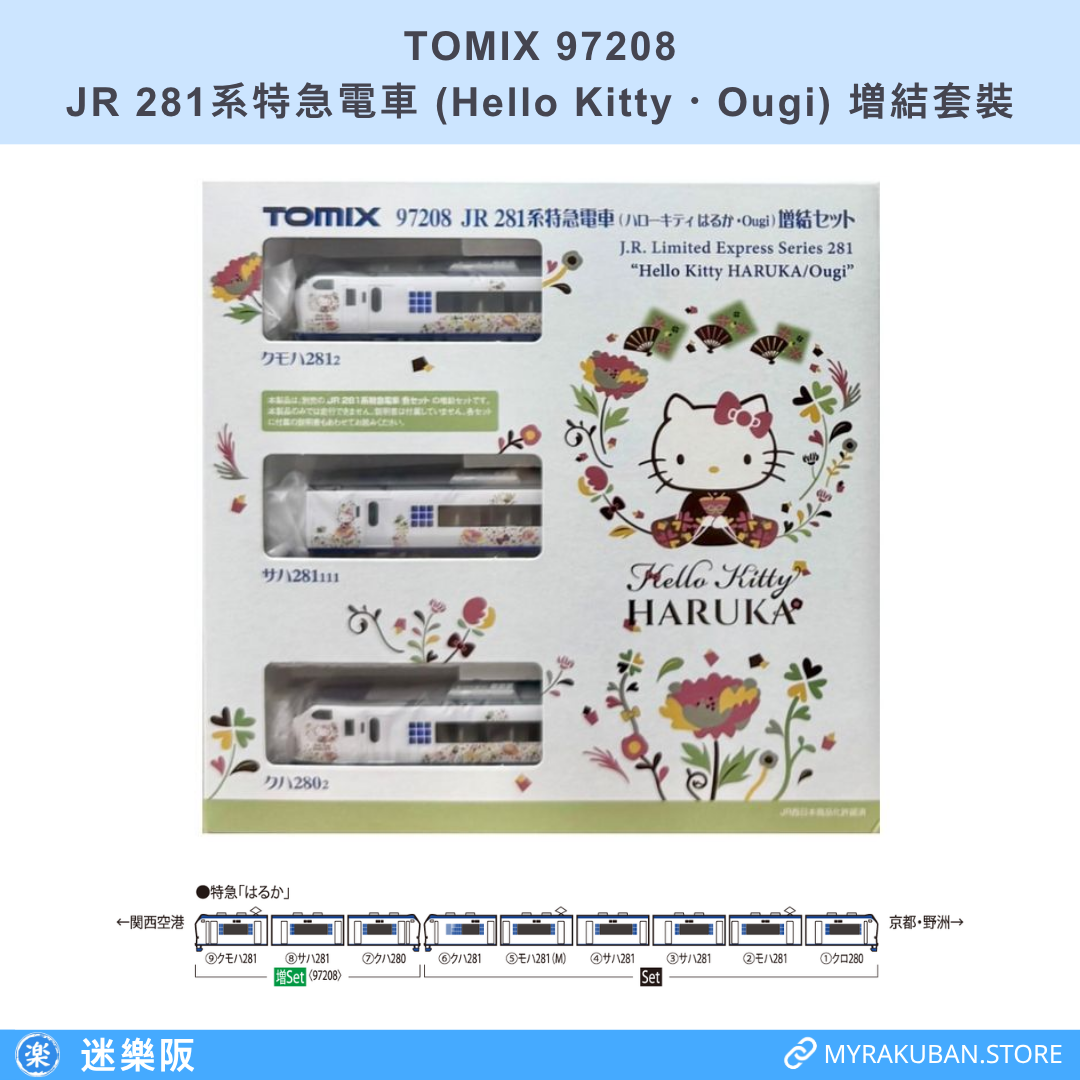 TOMIX 97208 JR 281系特急電車（Hello Kitty・Ougi）増結套裝