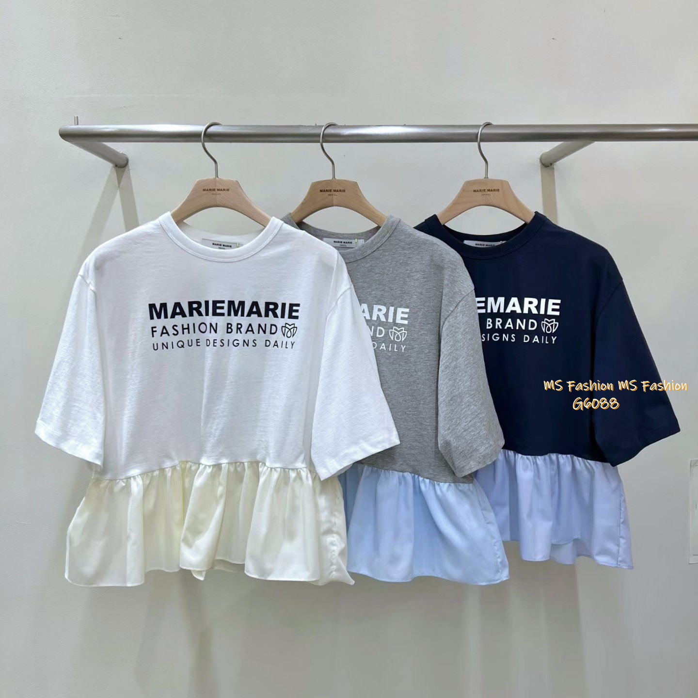 G6088 韓國🇰🇷型格字母拼布top