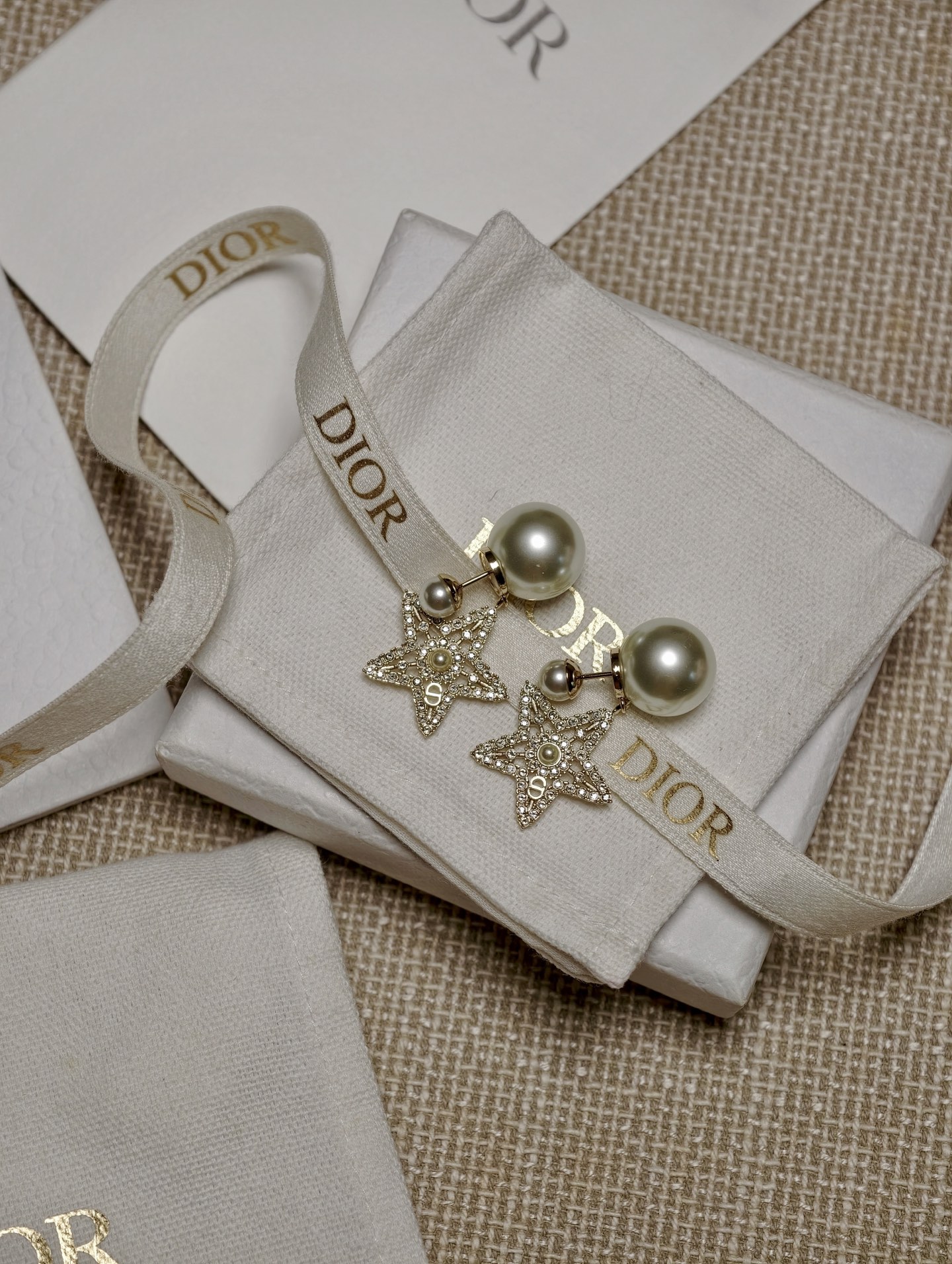 【原單】DIOR 星星珍珠CD耳環 連禮盒