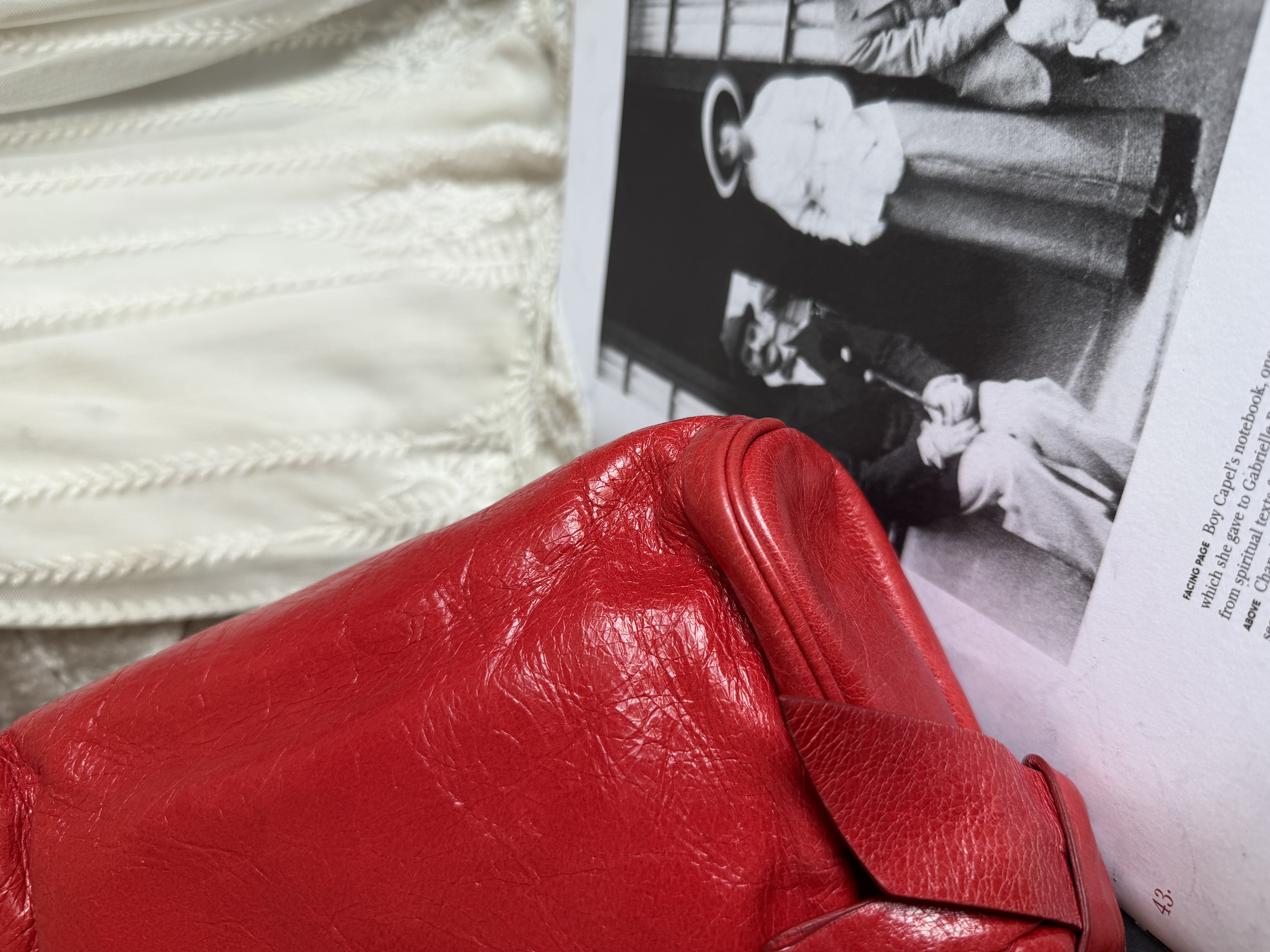 Miu Miu Vitello red leather handbag leather pochette bag / 