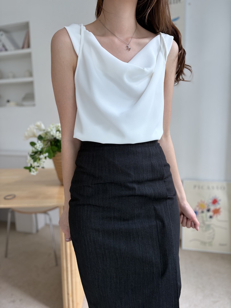 Twisted Strap Tank Top (White)