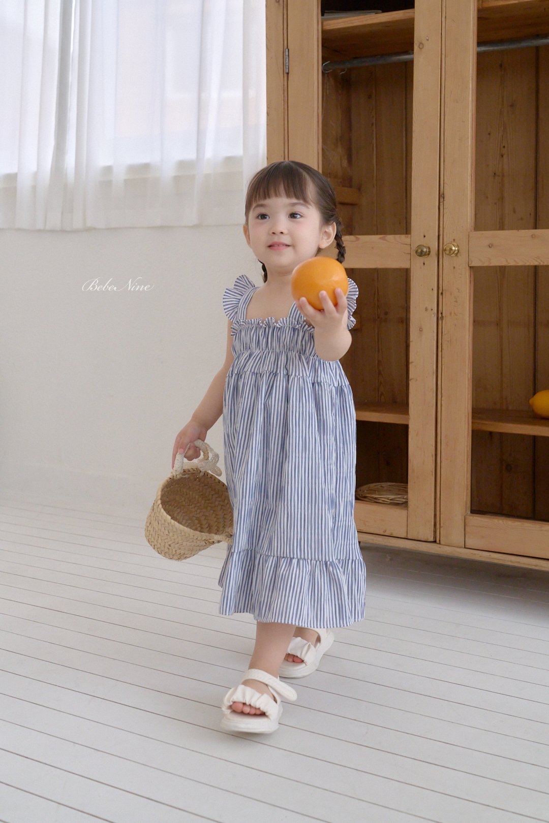 ☀️預訂 韓國直送☀️🇰🇷Bebenine兩色條紋荷葉邊吊帶連身裙