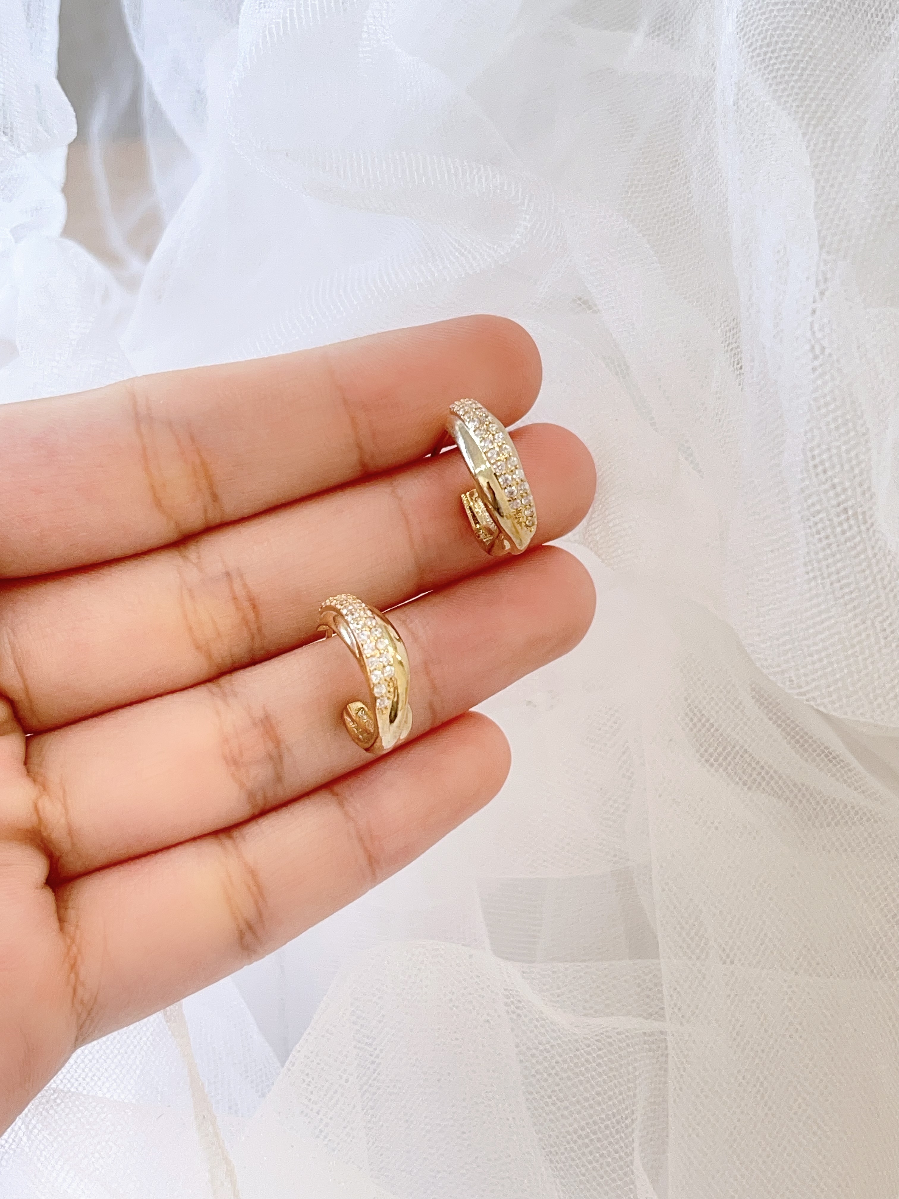 小香风珍珠C字耳环