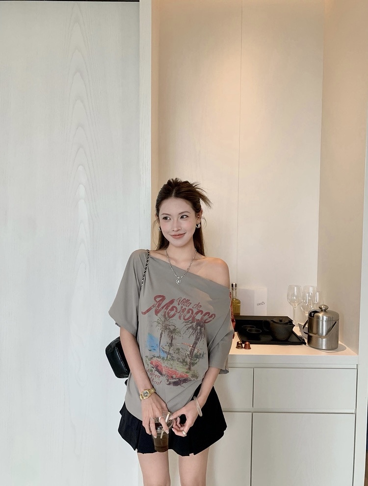 1770 Vintage Morocco Off-Shoulder Tee 复古摩城斜肩T恤