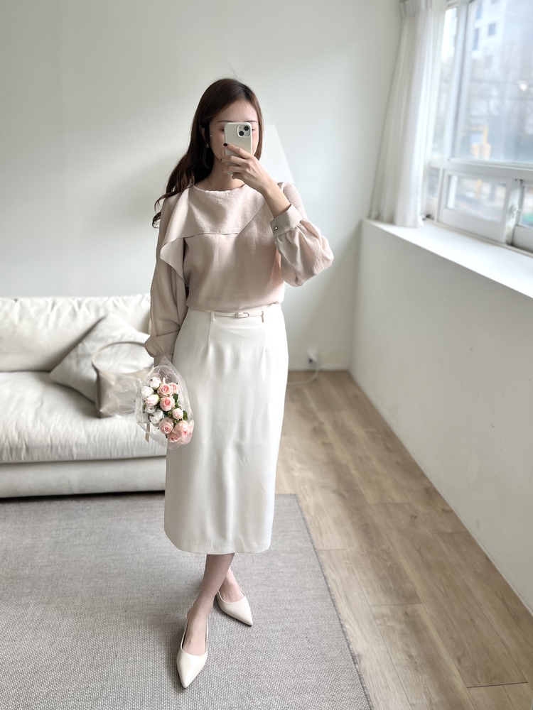 Scarf-Tie Elegance Blouse (Dusty Pink)