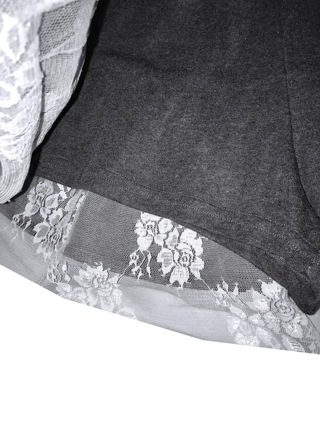 Lace Trim Ruffle Mini Skirt