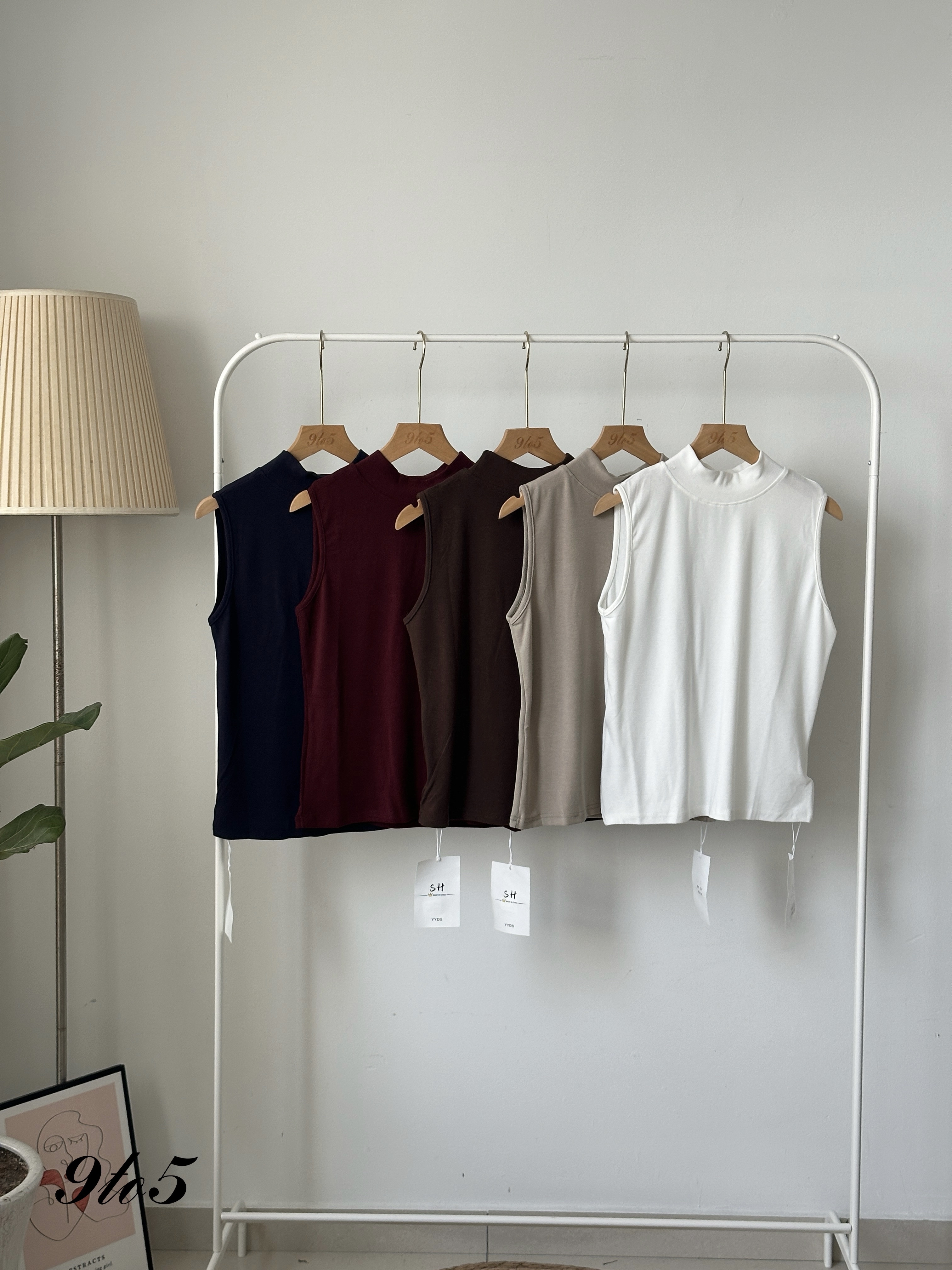 T4068 Sleeveless Mock Neck Top - 5 Colors 