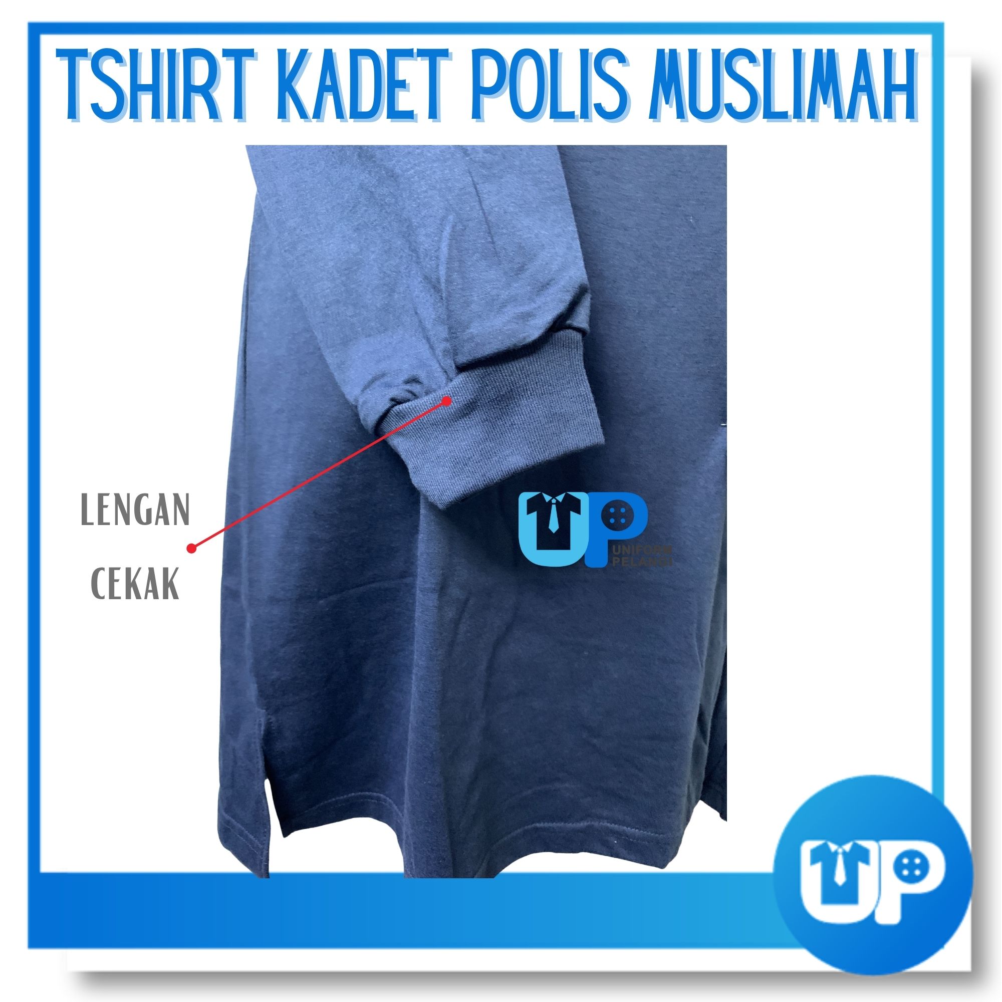 Baju Kadet Polis Muslimah T-shirt Cotton Uniform Police School Sekolah Korikulum TM-PL Kedai Baju Sekolah Uniform Pelangi
