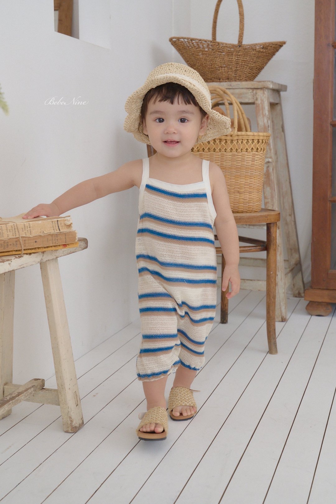 ☀️預訂 韓國直送☀️🇰🇷Bebenine兩色撞色條紋吊帶連身服