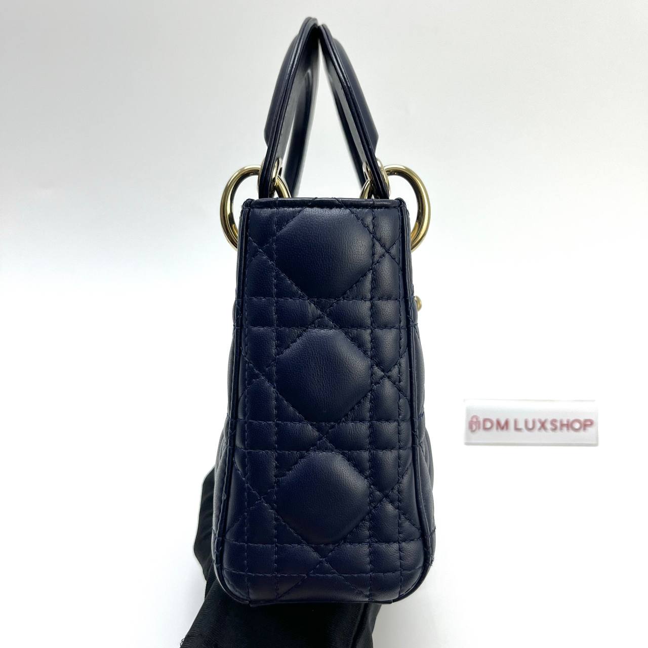 Dior LadyDior Mini Navy Blue GHW