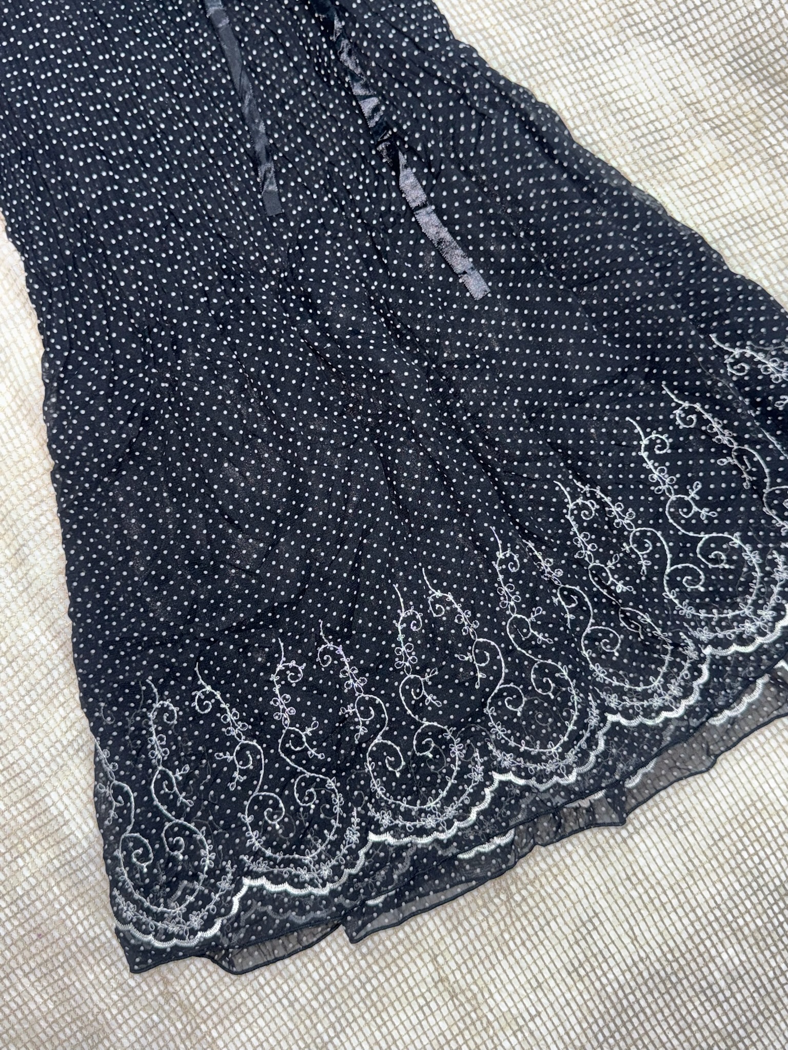 Coquette Aesthetic Micro Dot Ruffle Skirt