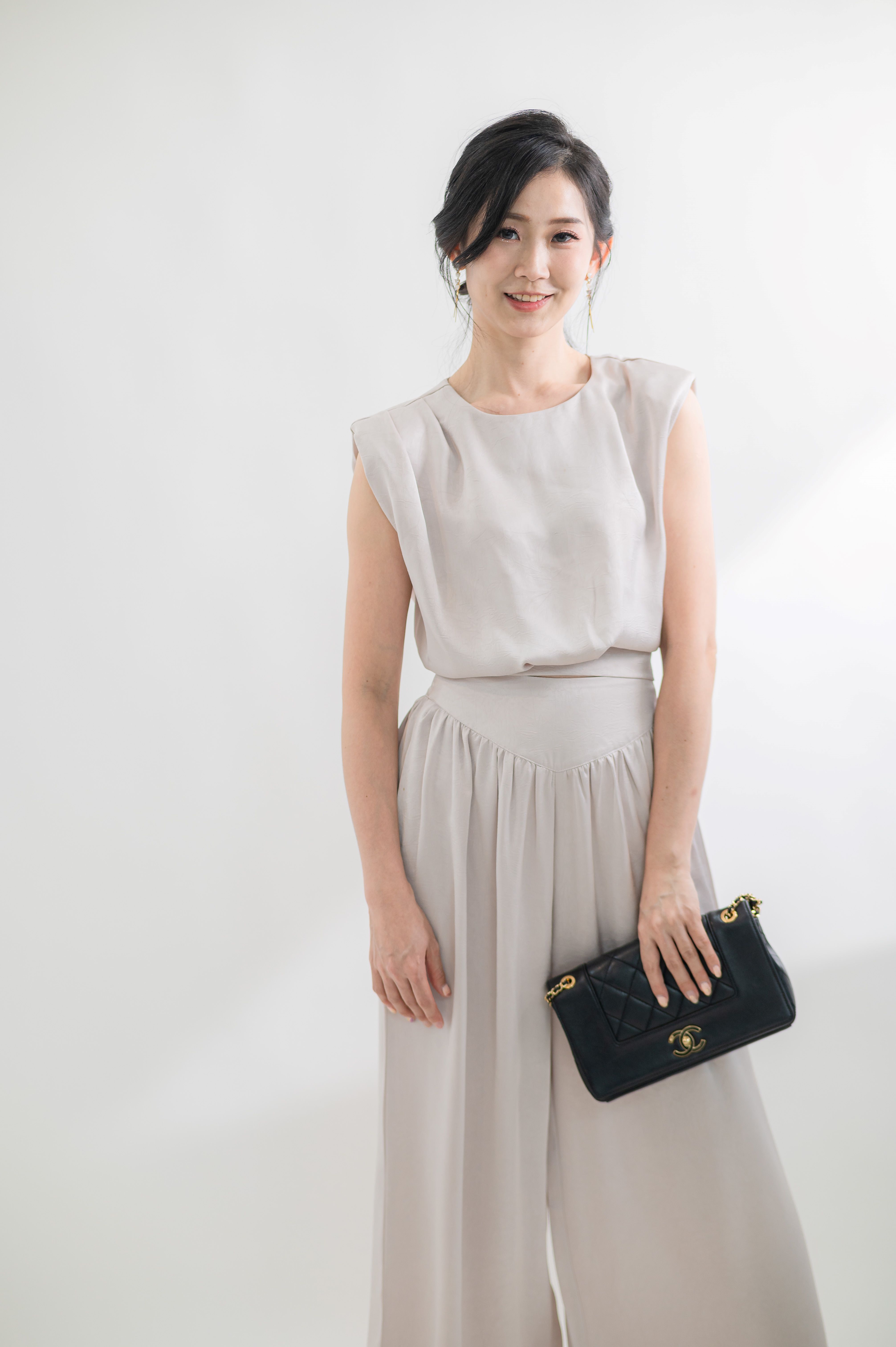 5113  Edith Dark Pattern Chiffon Set wear