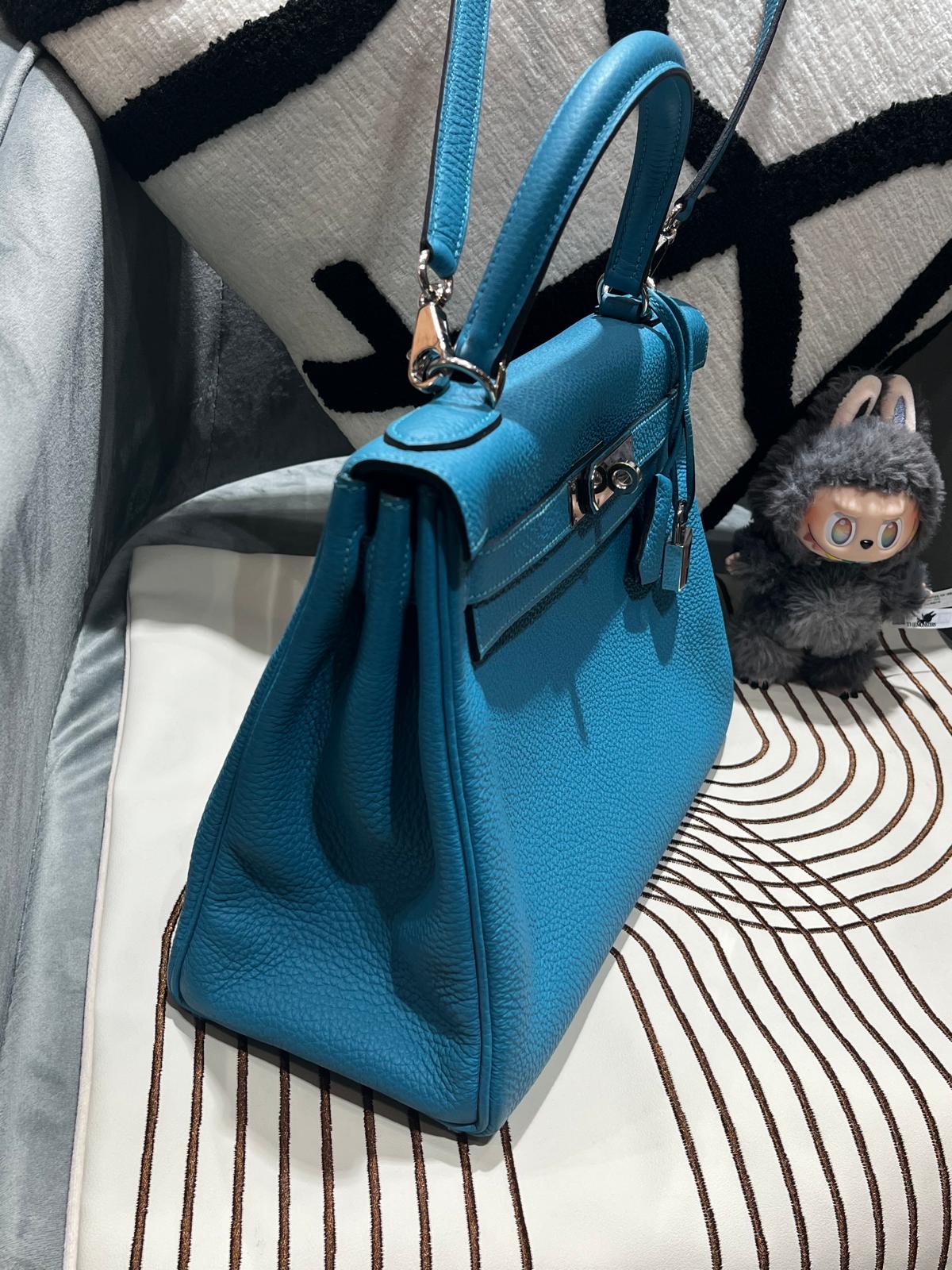Hermes Kelly 28 STAMP [ R ] 松石藍色銀扣 100%Authentic, 98%new ✅key lock ✅dust bag ✅box