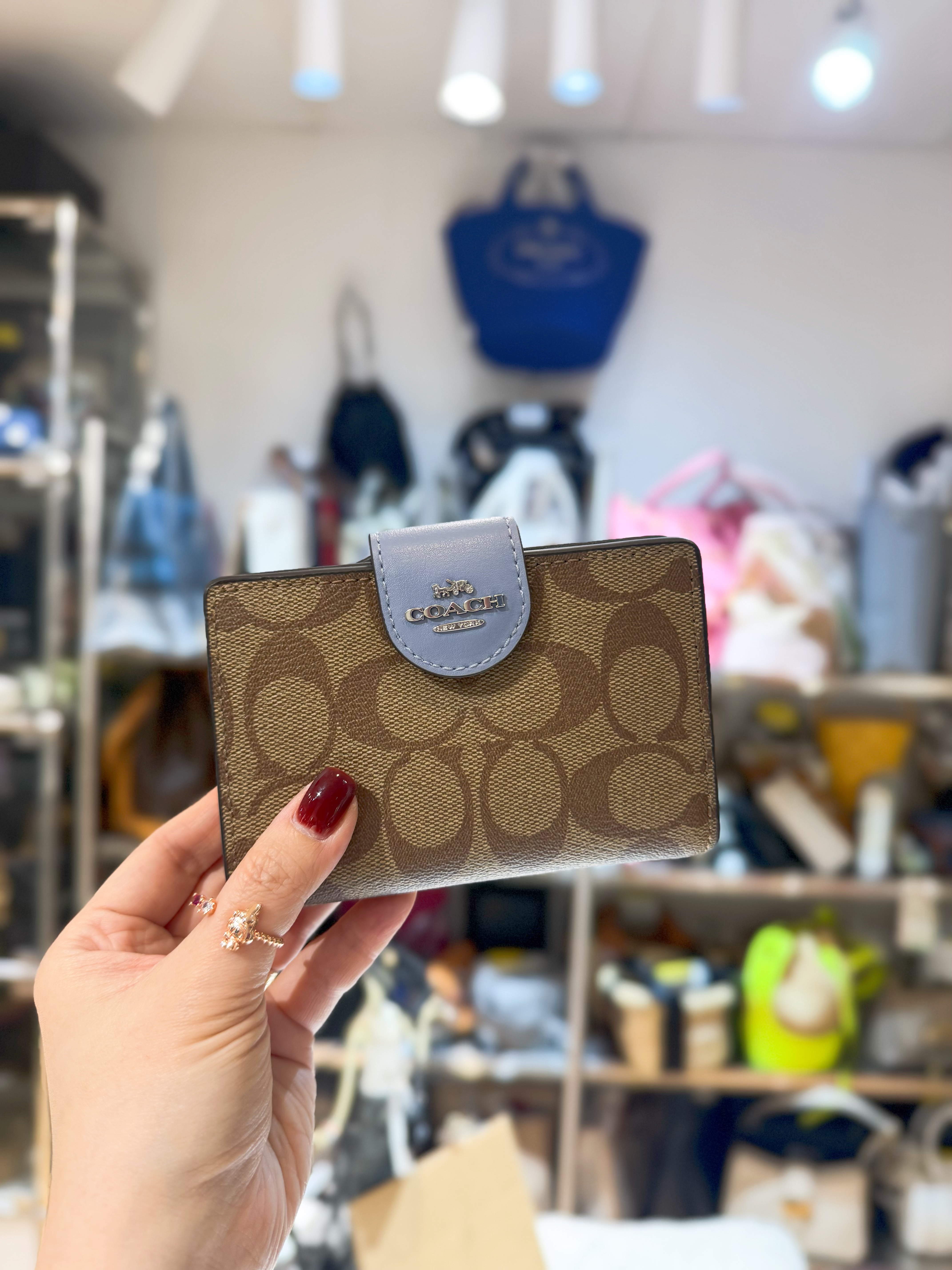 Coach medium wallet logo/m/blue