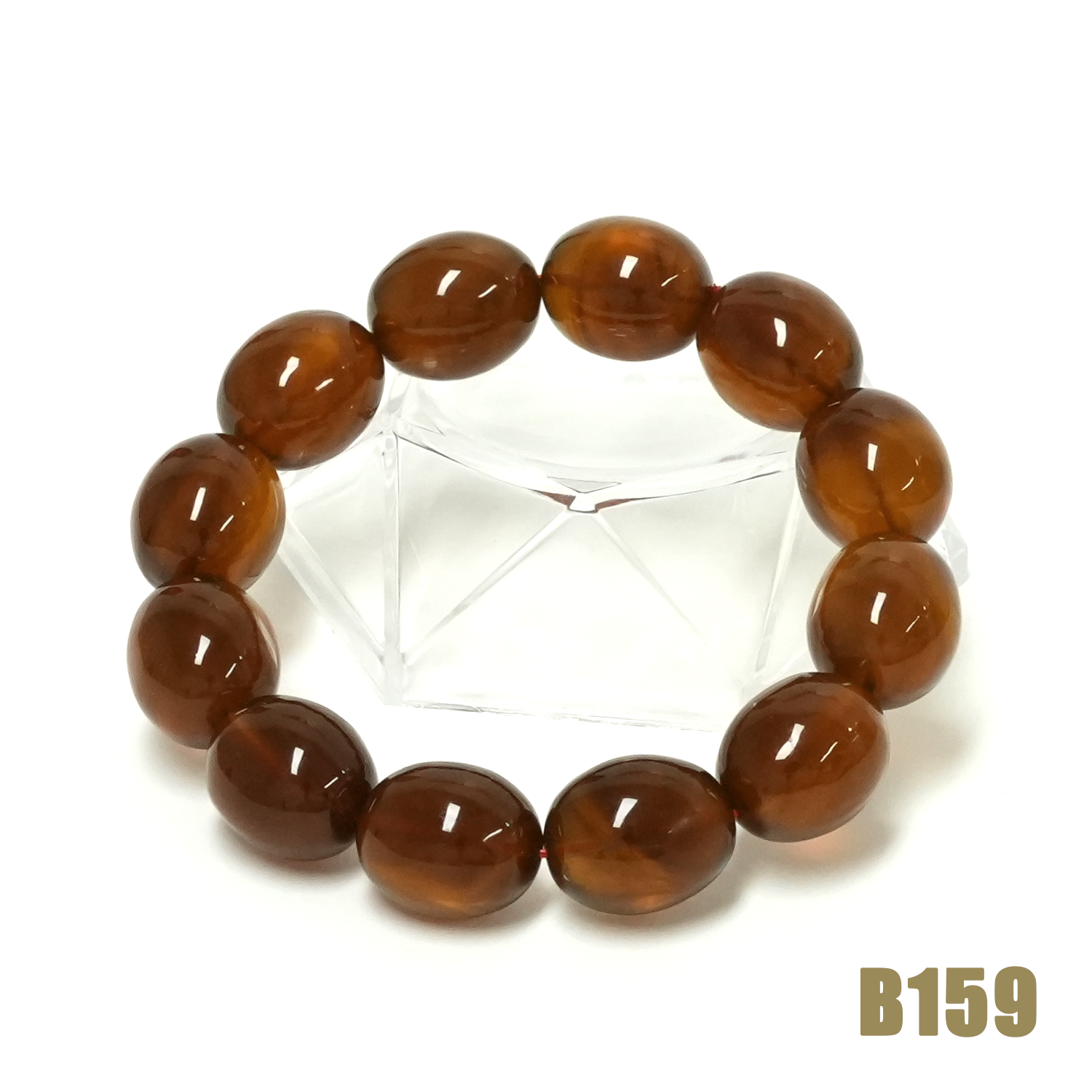 紫羅蘭蜜珀棗形珠手串