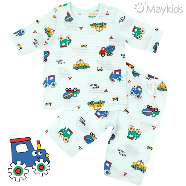 Maykids 7分袖家居服 (重型車)
